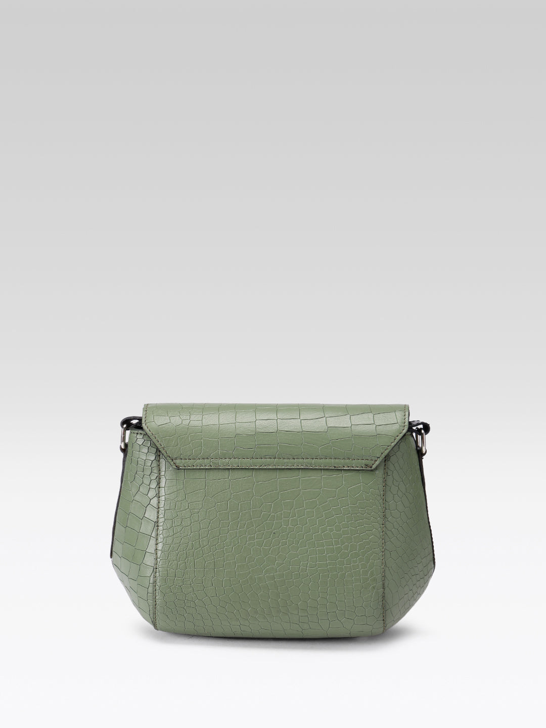 Premium Croc-Texture Structured SlingBag with Buckle Flap & Adjustable Strap