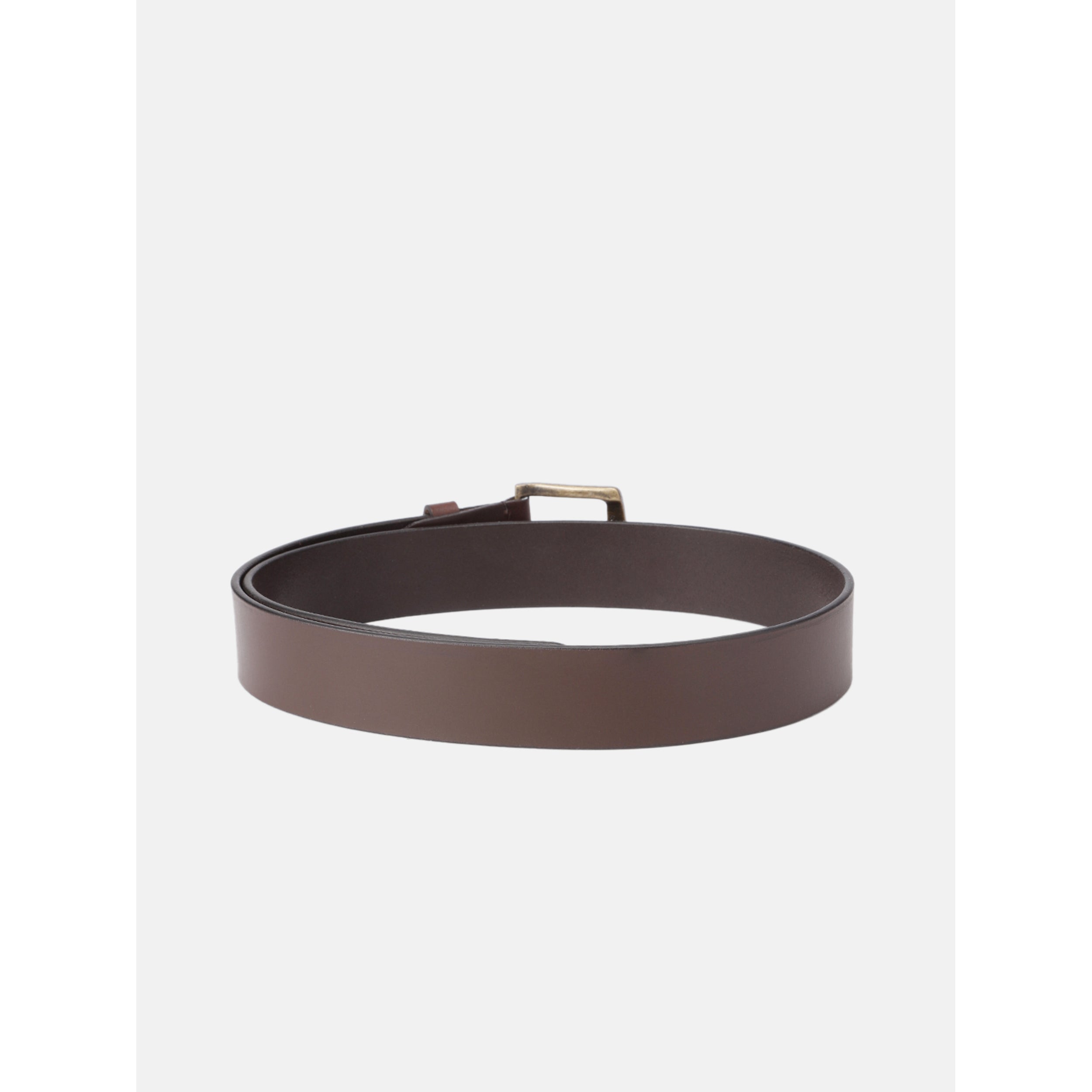 Premium Leather Dark Brown Waist Accessory Antique Metal Buckle Formal Casual Wear