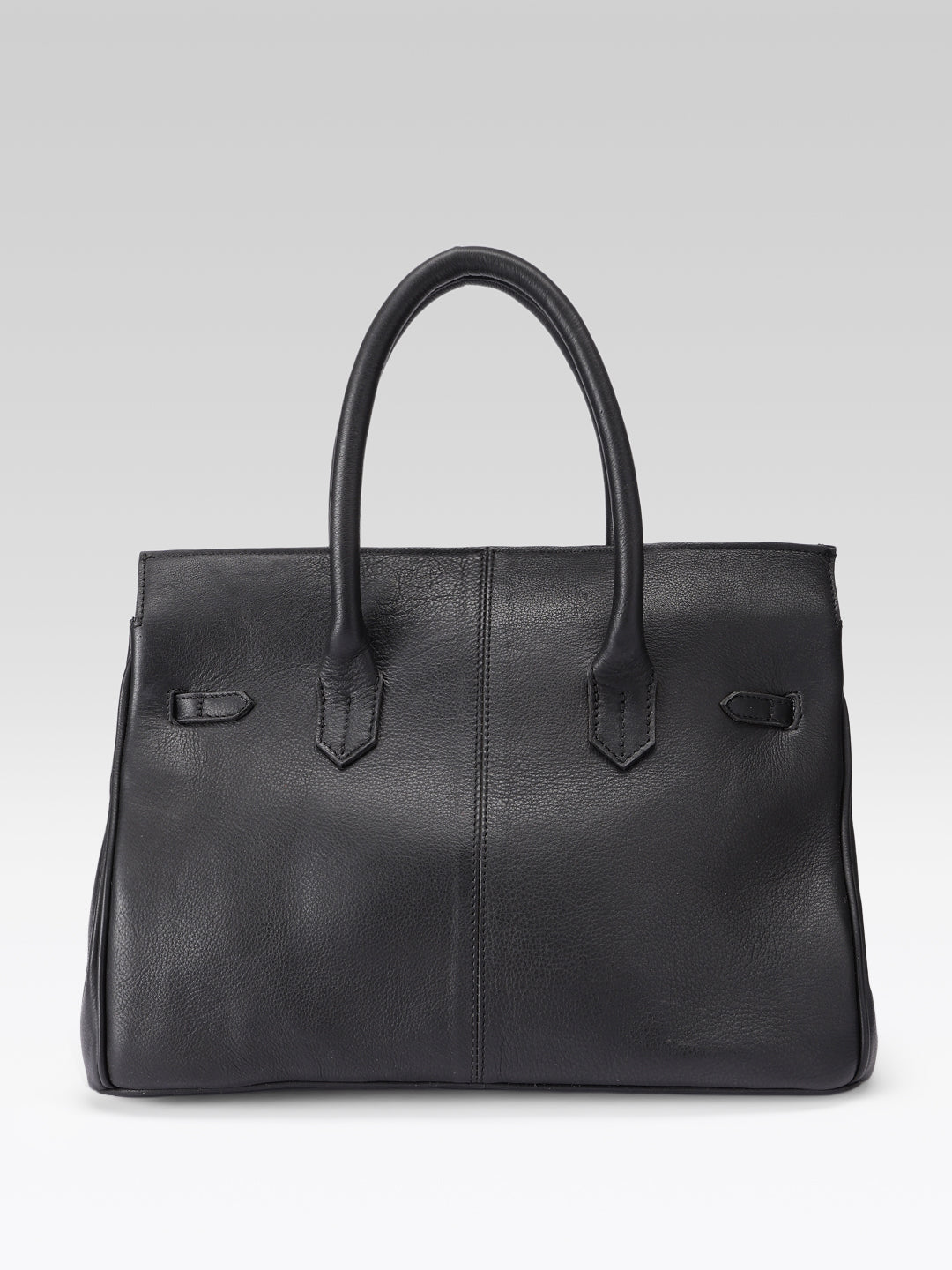Premium Genuine Leather Tote Handbag with Turn-Lock Closure