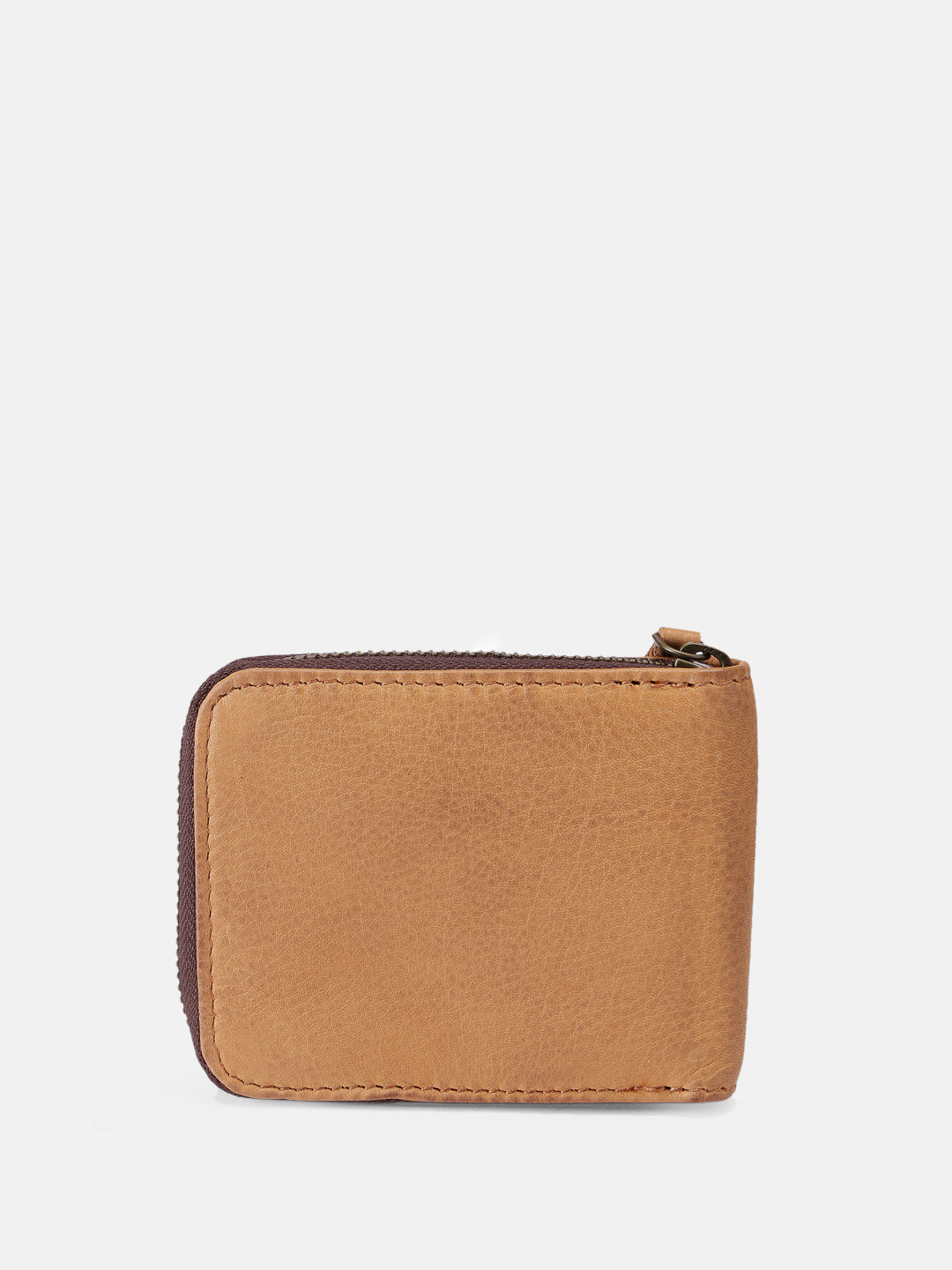 Premium Genuine Leather Zip-Around Compact Wallet