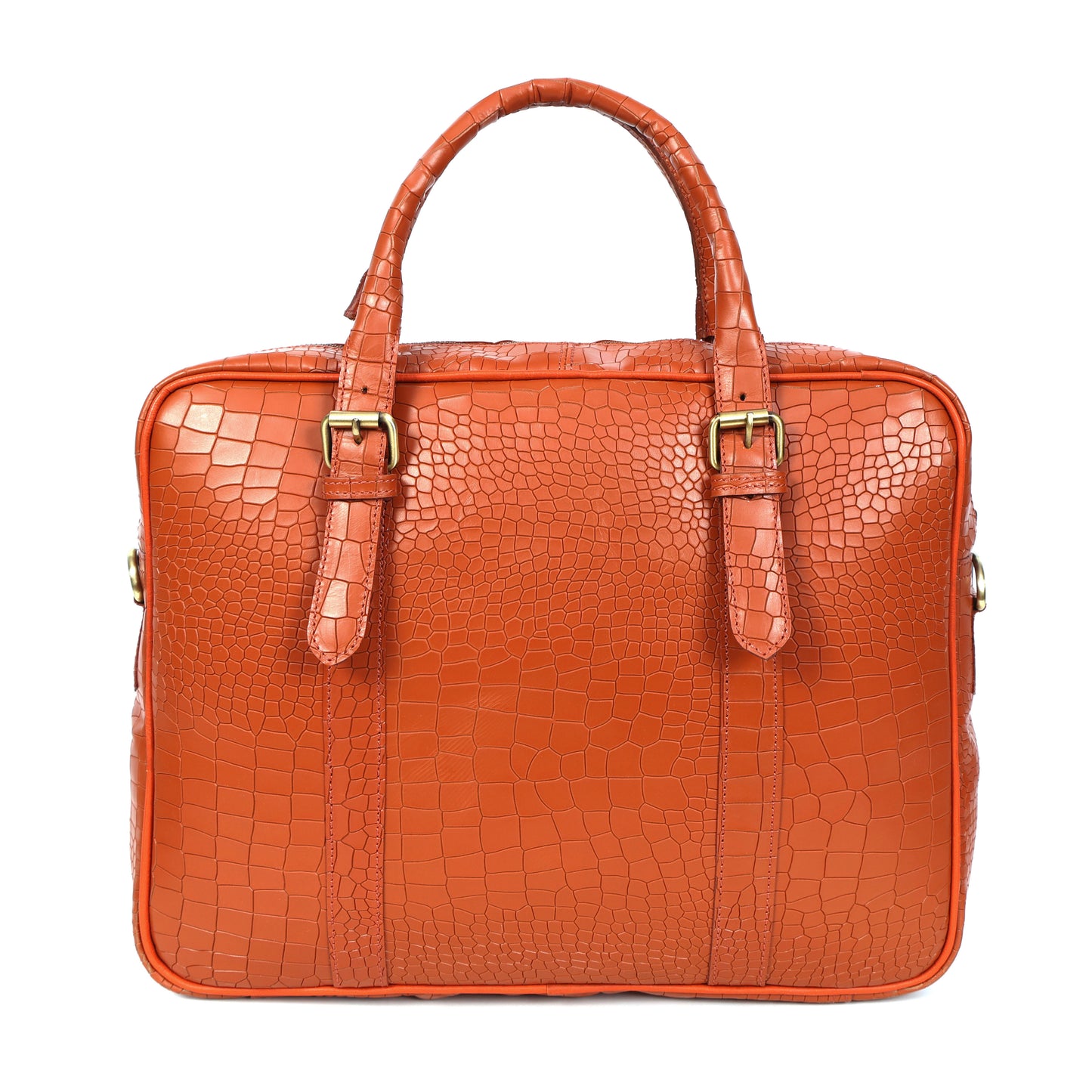croco texture pure leather laptop bag for office use with holdall and shoulder strap, Art: BG-1701