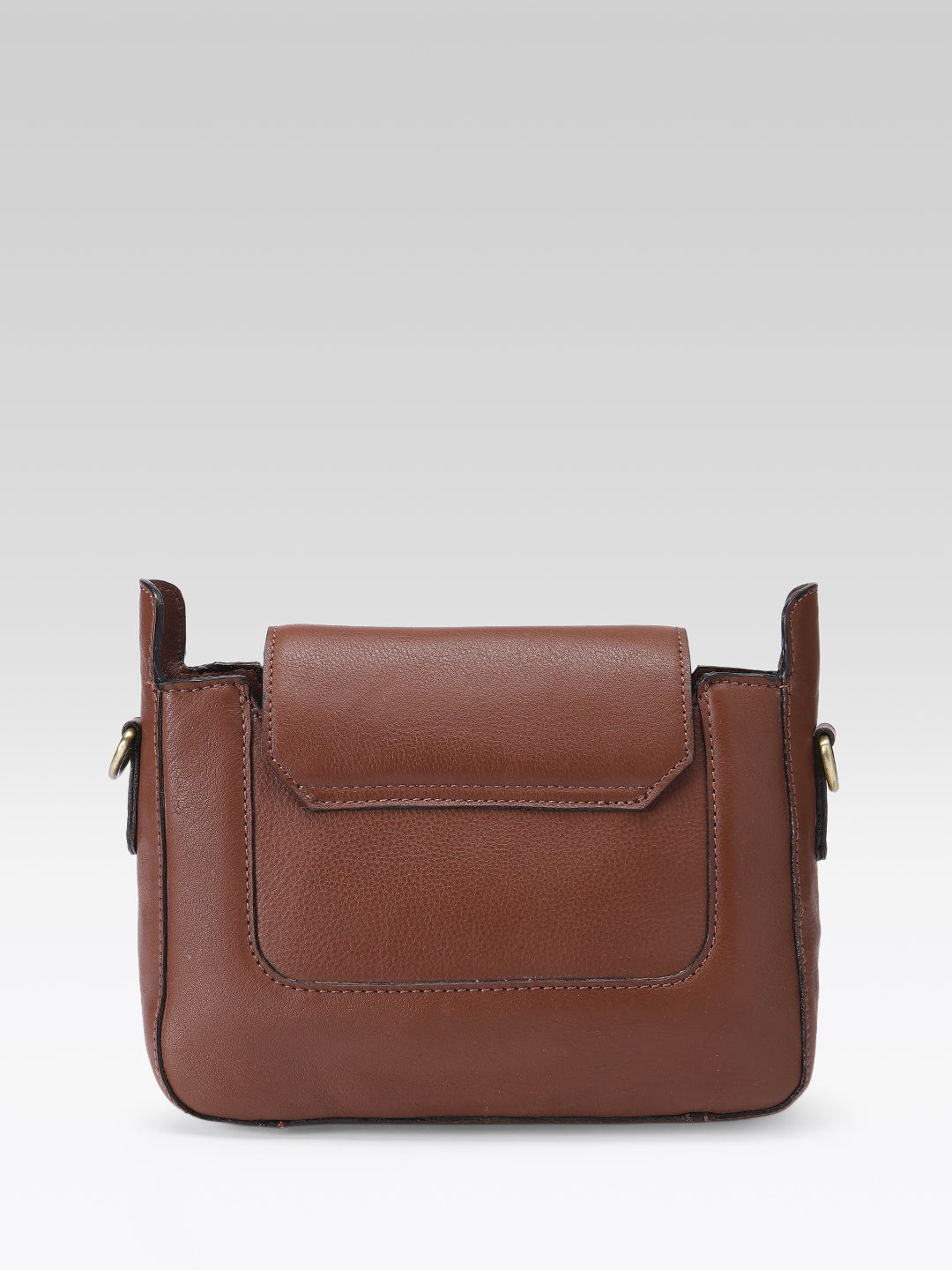 Premium Genuine Leather Flap Crossbody Sling Bag with Adjustable Strap