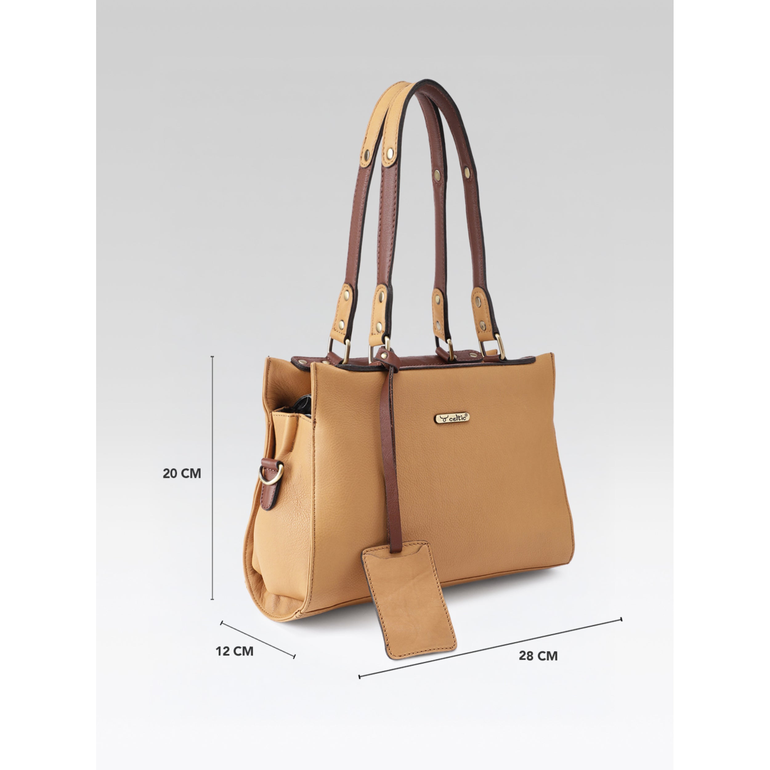 Premium Genuine Textured leather Handbag with inner pockets