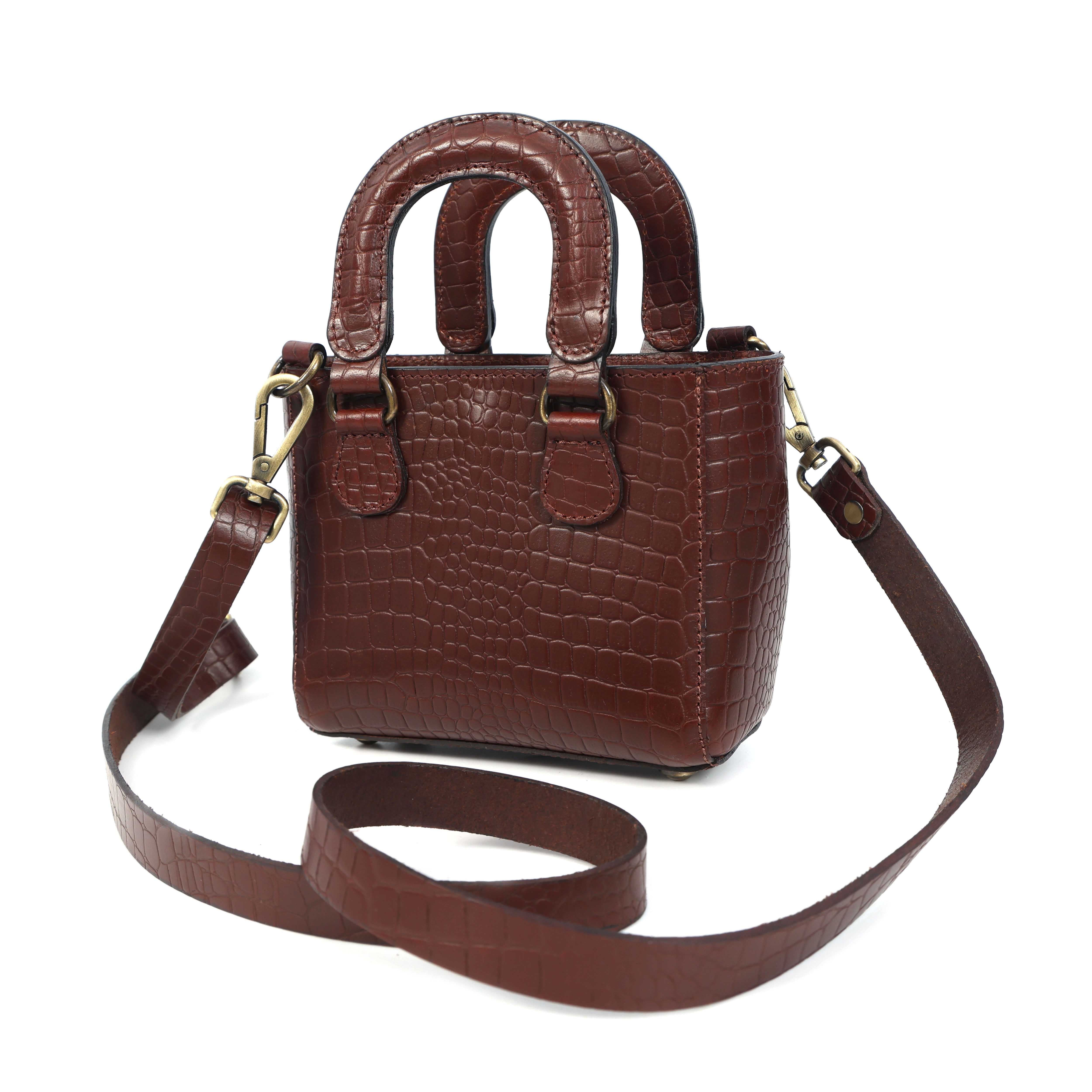 Stylish Leather Croco Print Sling Bag Chic & Versatile. BG-1621