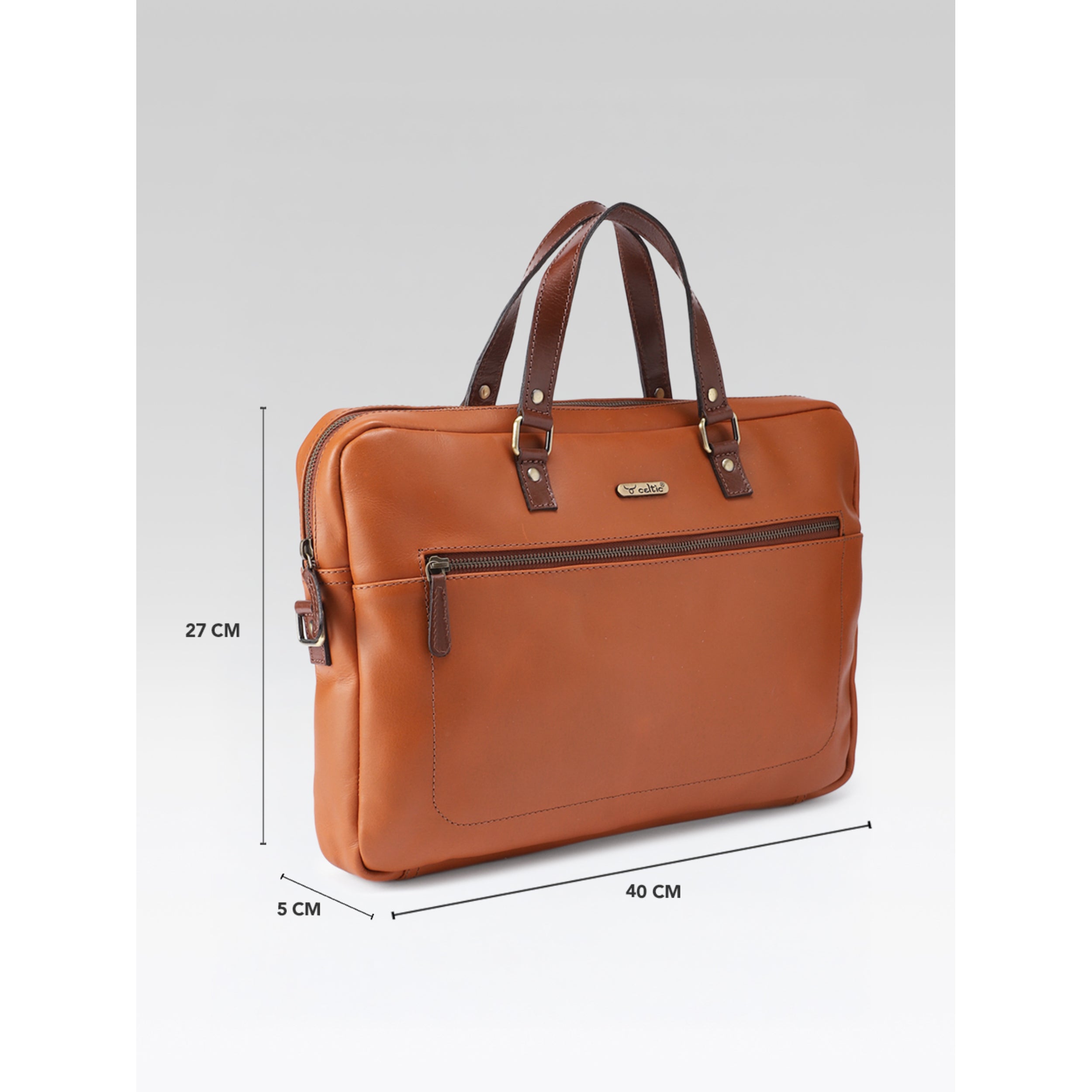 Premium Genuine Leather Business Messenger Laptop Bag