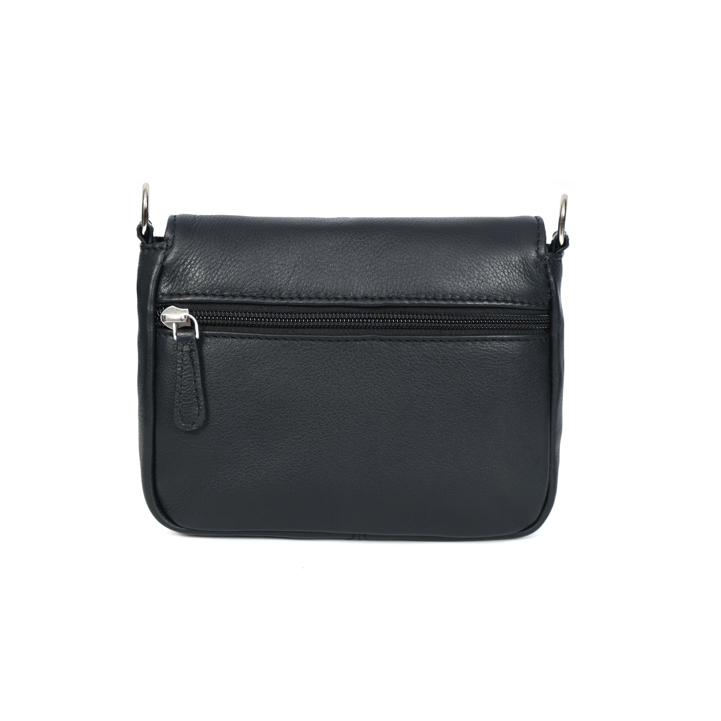 Black Leather Sling Bag with Detachable Strap Versatile Crossbody Bag.BG-1637