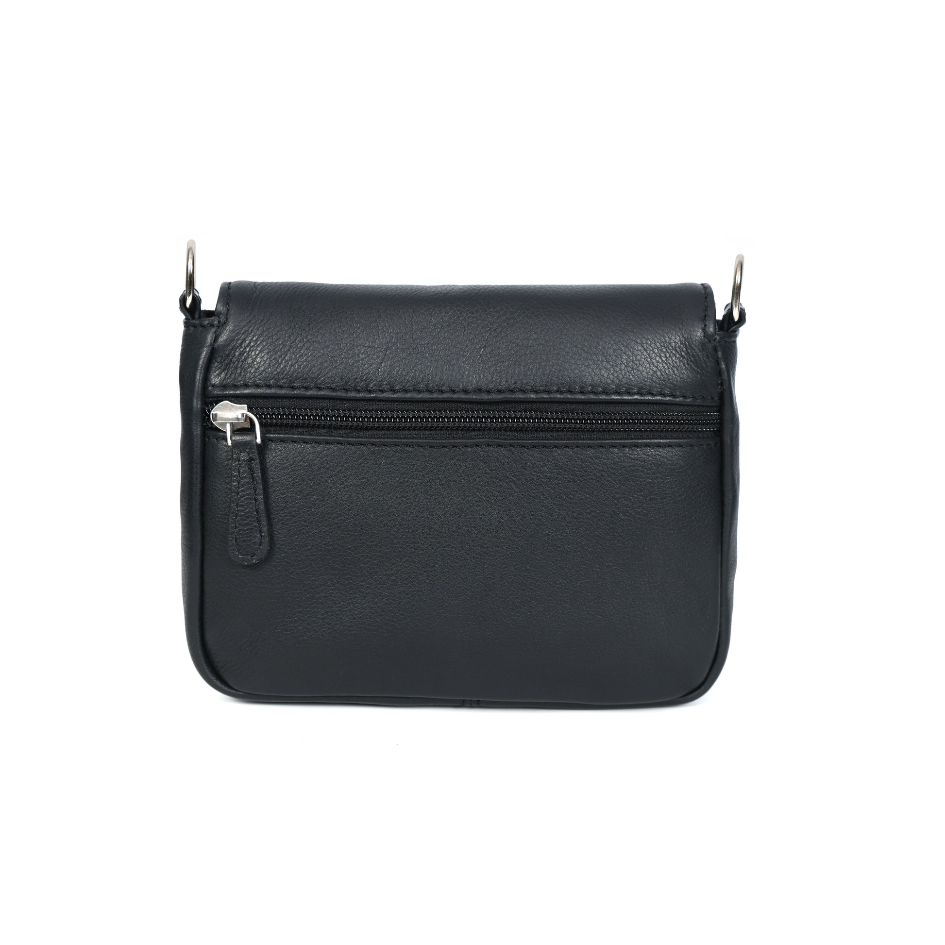 Black Leather Sling Bag with Detachable Strap Versatile Crossbody Bag.BG-1637