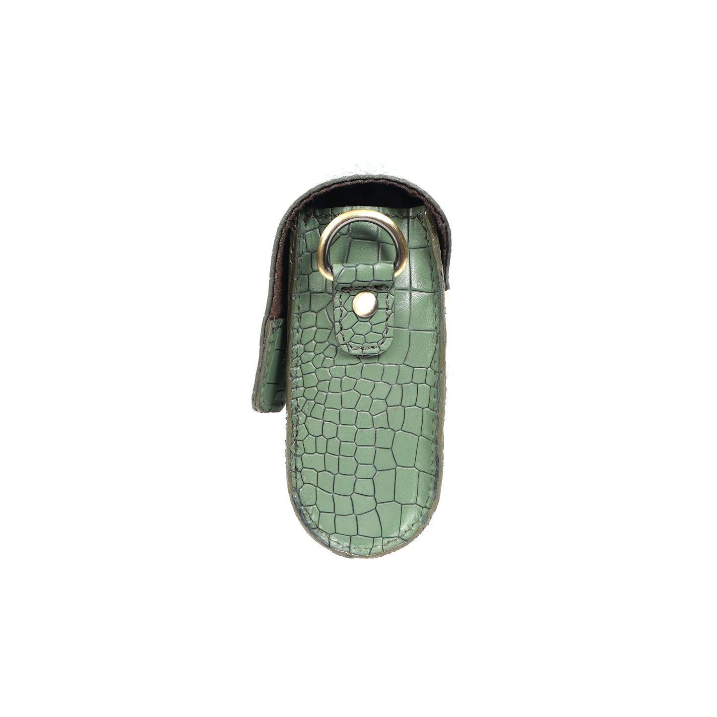 Chic Elegance: Black Deep Croco Leather Crossbody Bag. Art: BG-1602