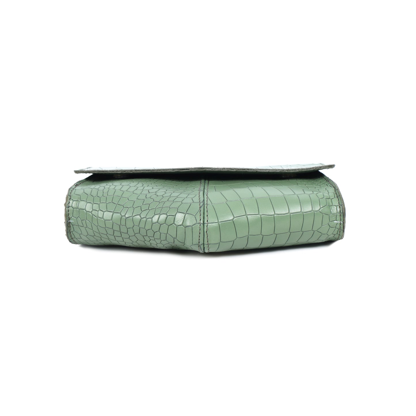 Chic Elegance: Black Deep Croco Leather Crossbody Bag. Art: BG-1602