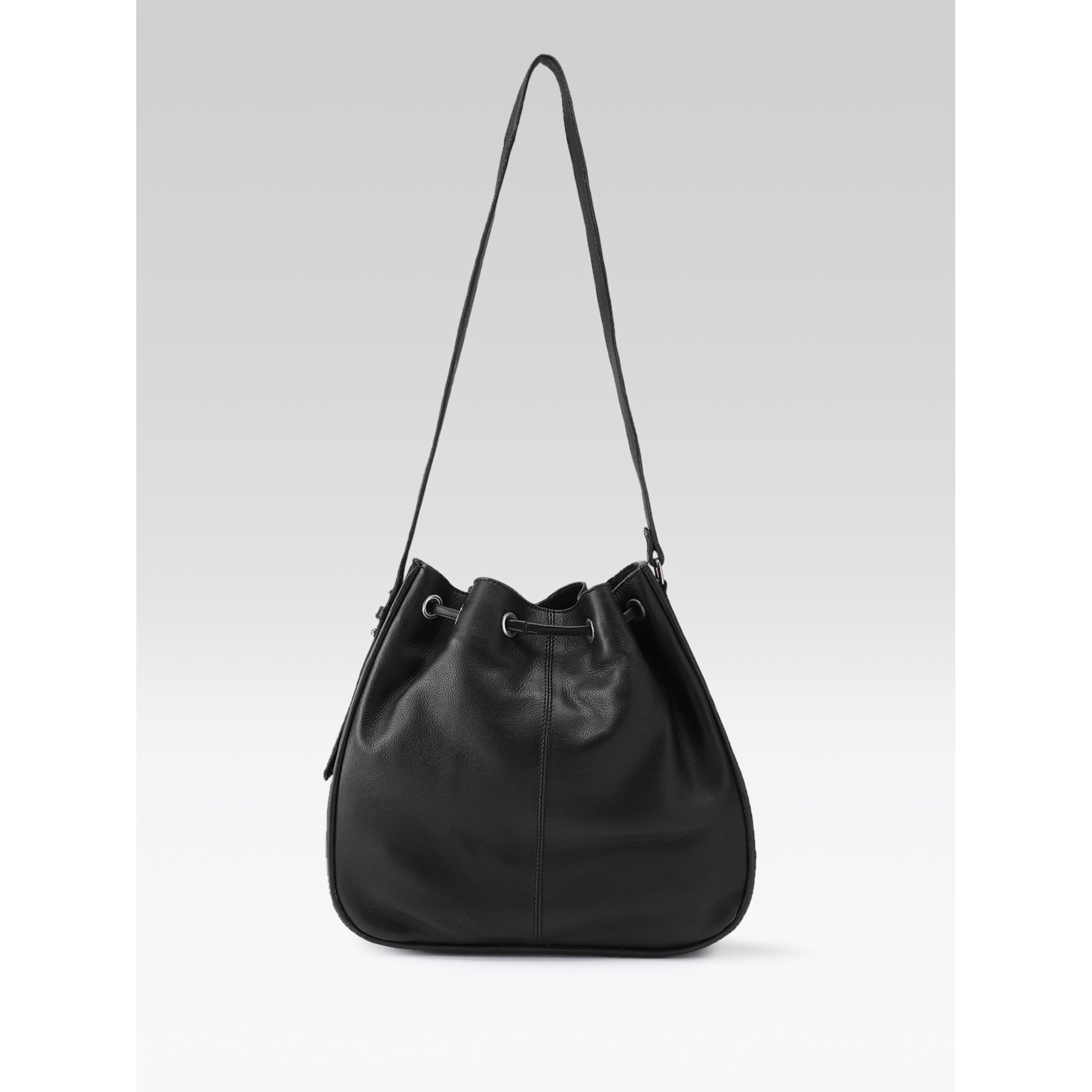Premium Genuine Leather Drawstring Shoulder Bag | Spacious Tote with Secure Closure