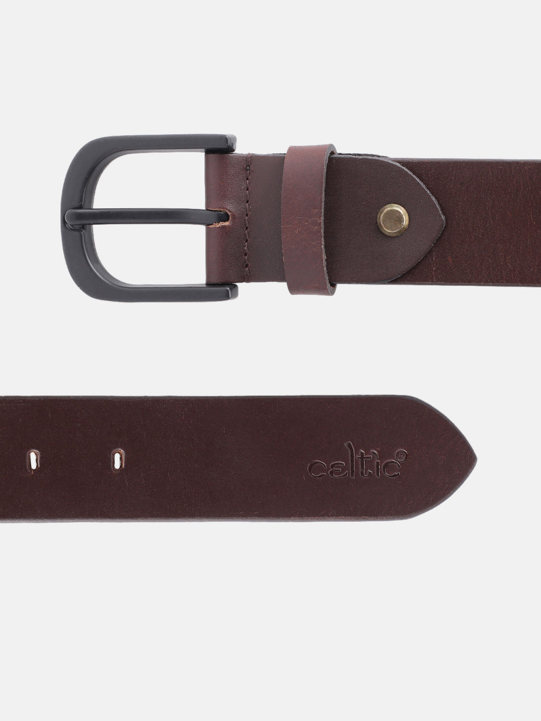 Unisex Handcrafted Leather Fabric Belt With Geometric Pattern Matte Black Buckle.