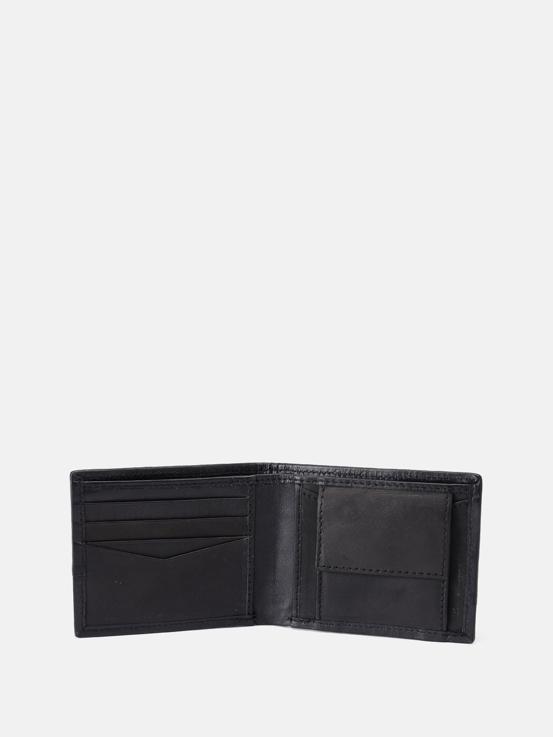 Celtic Genuine Leather Bi-Fold Wallet with Coin Pocket Black
