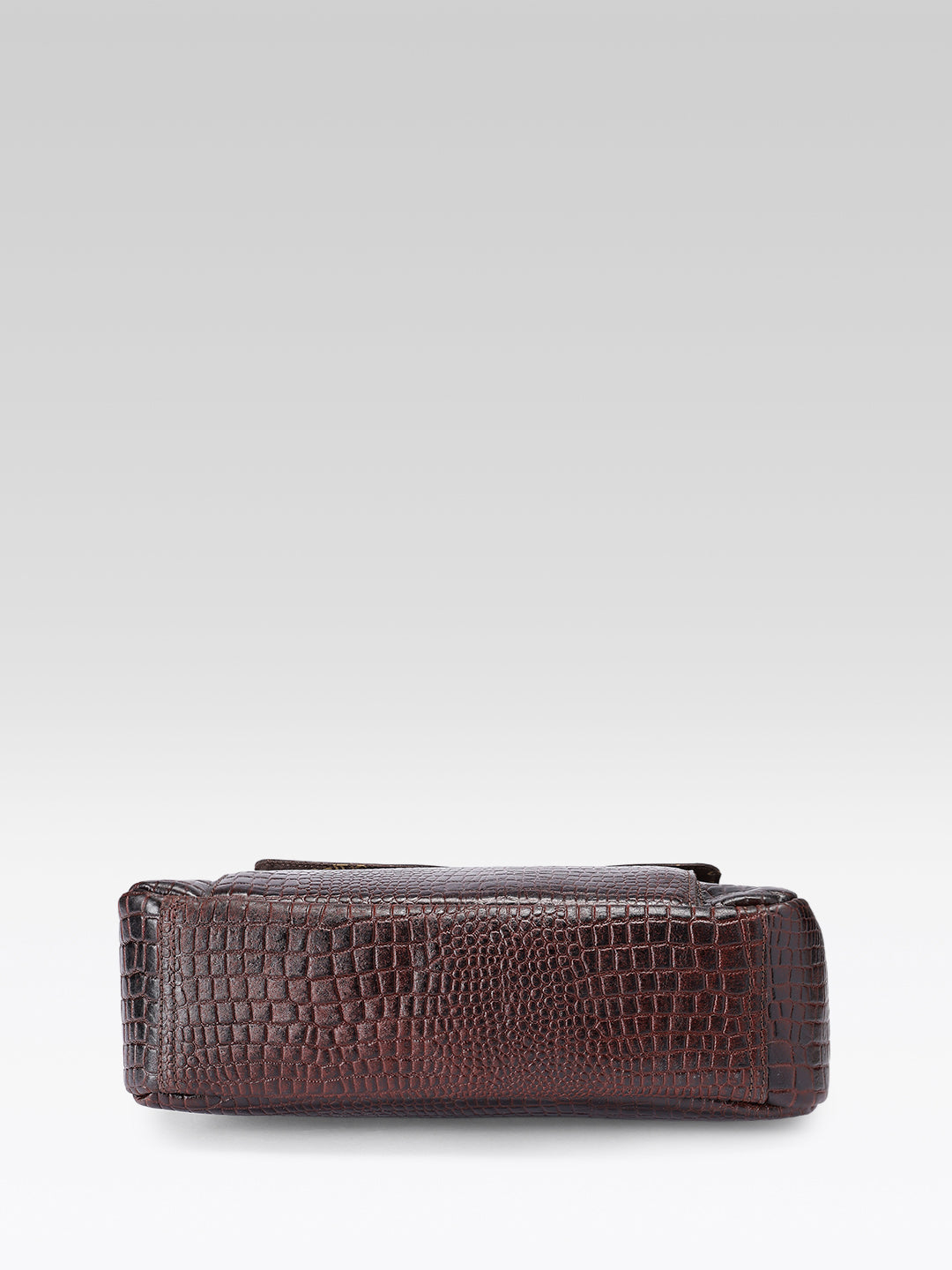 Premium Genuine Croc-Embossed Leather Tote Bag with Zip Compartments & Long Shoulder Straps