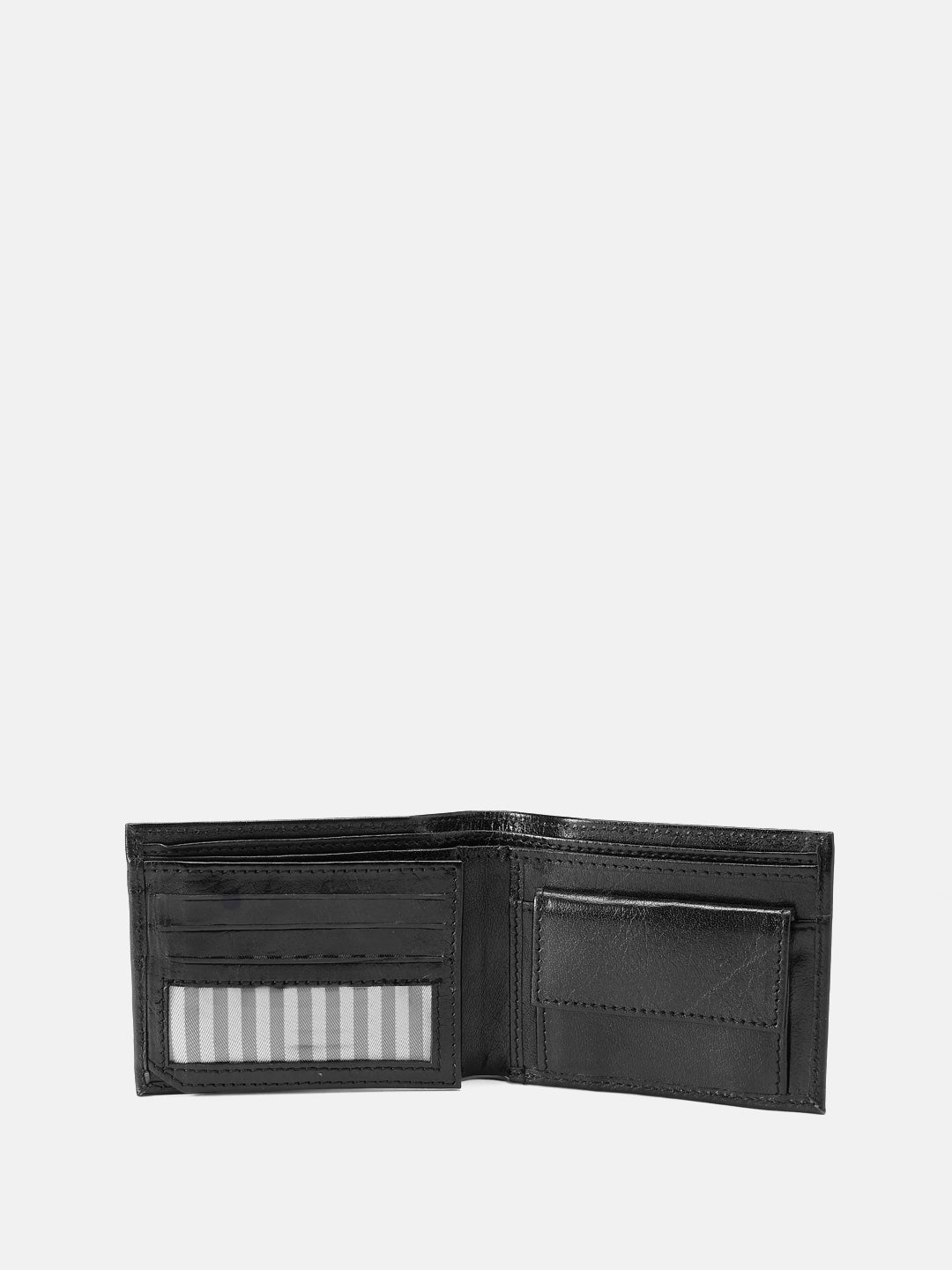 Premium Genuine Leather Bi-Fold Wallet with ID Window & Multiple Card Slots