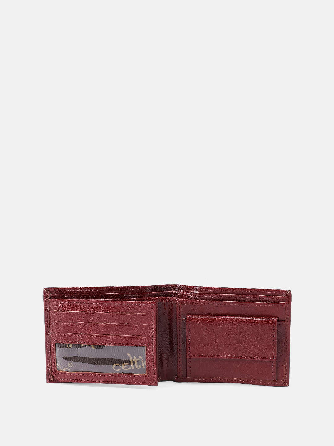 Premium Genuine Leather Bi-Fold Wallet with ID Window & Multiple Card Slots