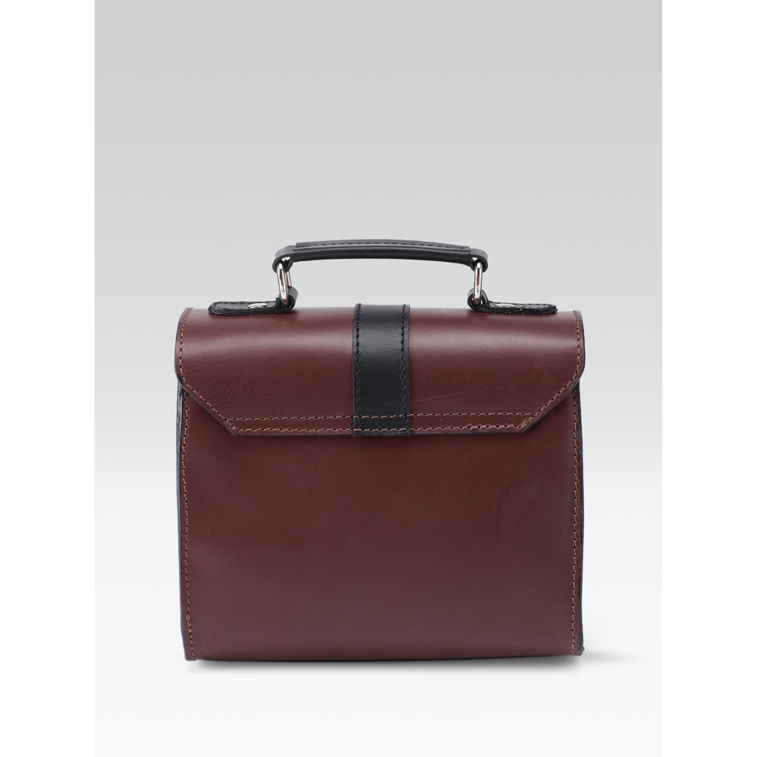 Premium Genuine Leather Mini Handbag for Women | Top Handle & Detachable Sling