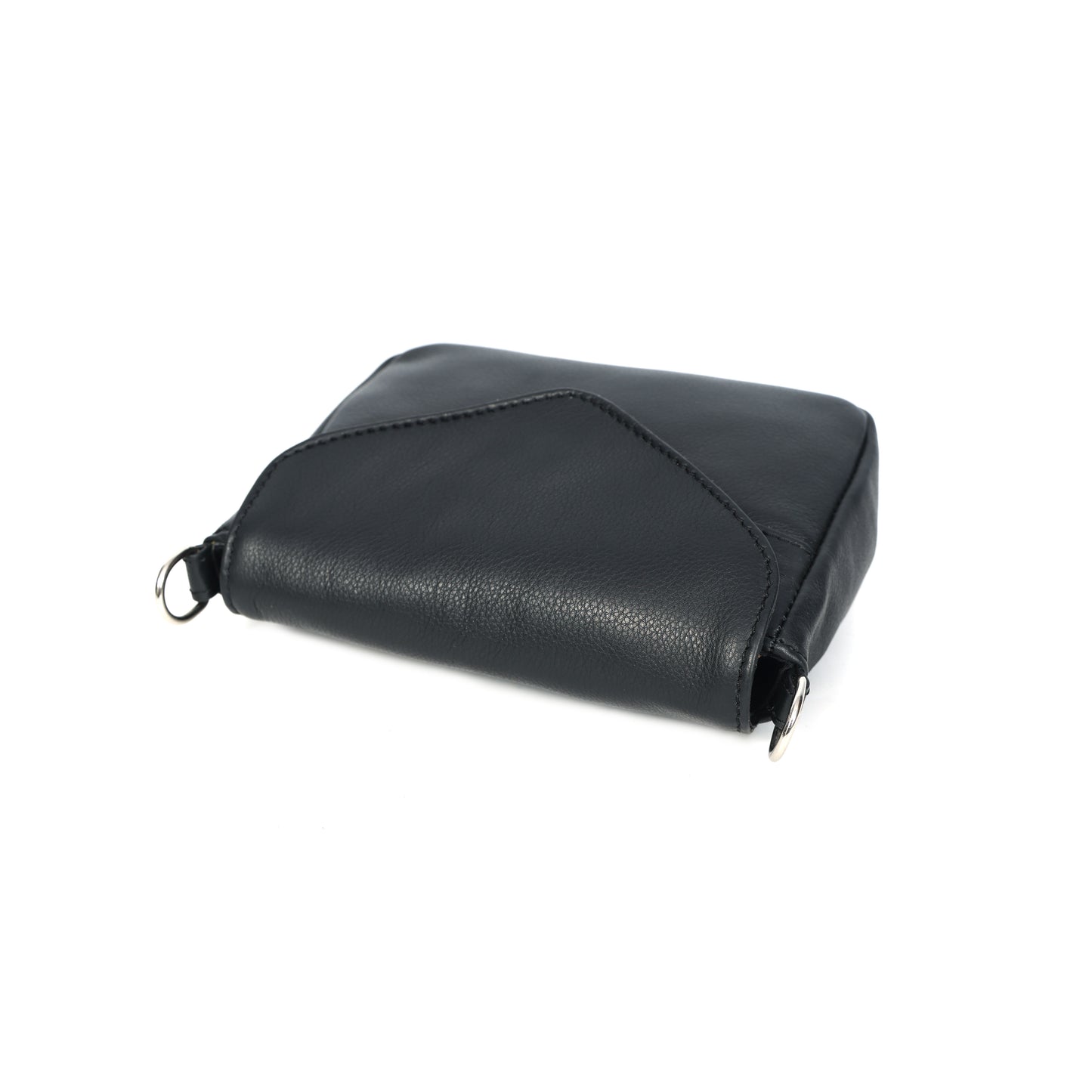 Black Leather Sling Bag with Detachable Strap Versatile Crossbody Bag.BG-1637