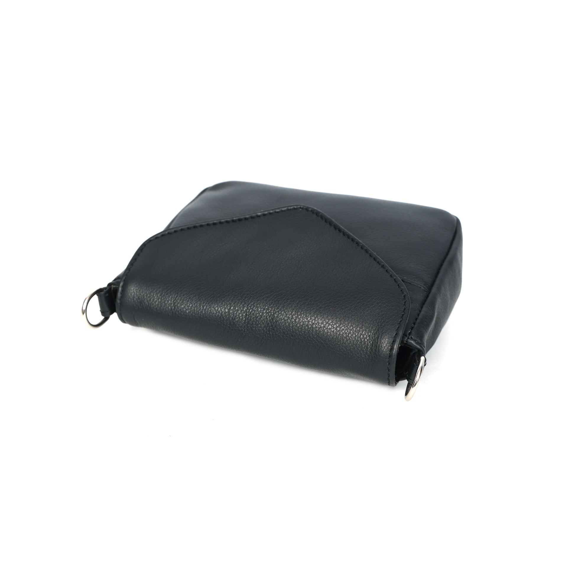 Black Leather Sling Bag with Detachable Strap Versatile Crossbody Bag.BG-1637