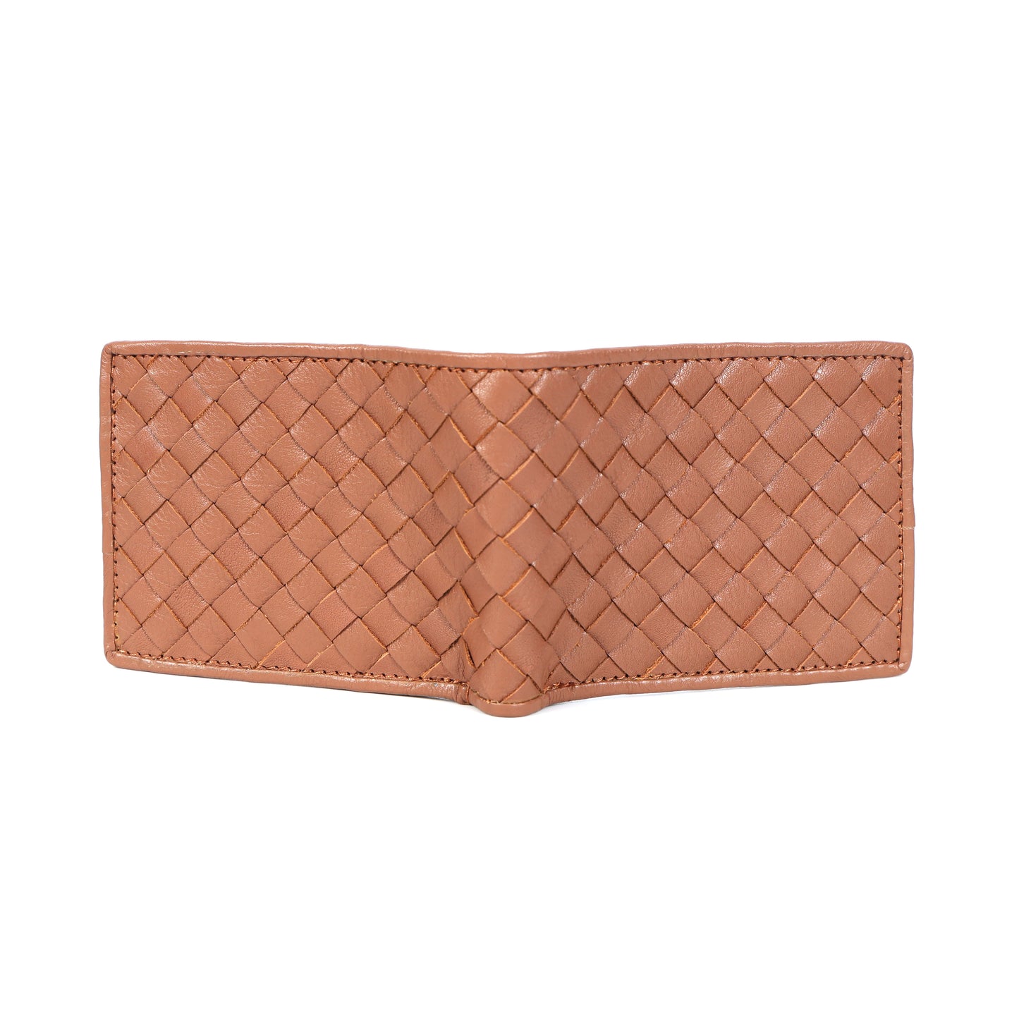 Black Braided Leather Wallet, Art:- LA-1409
