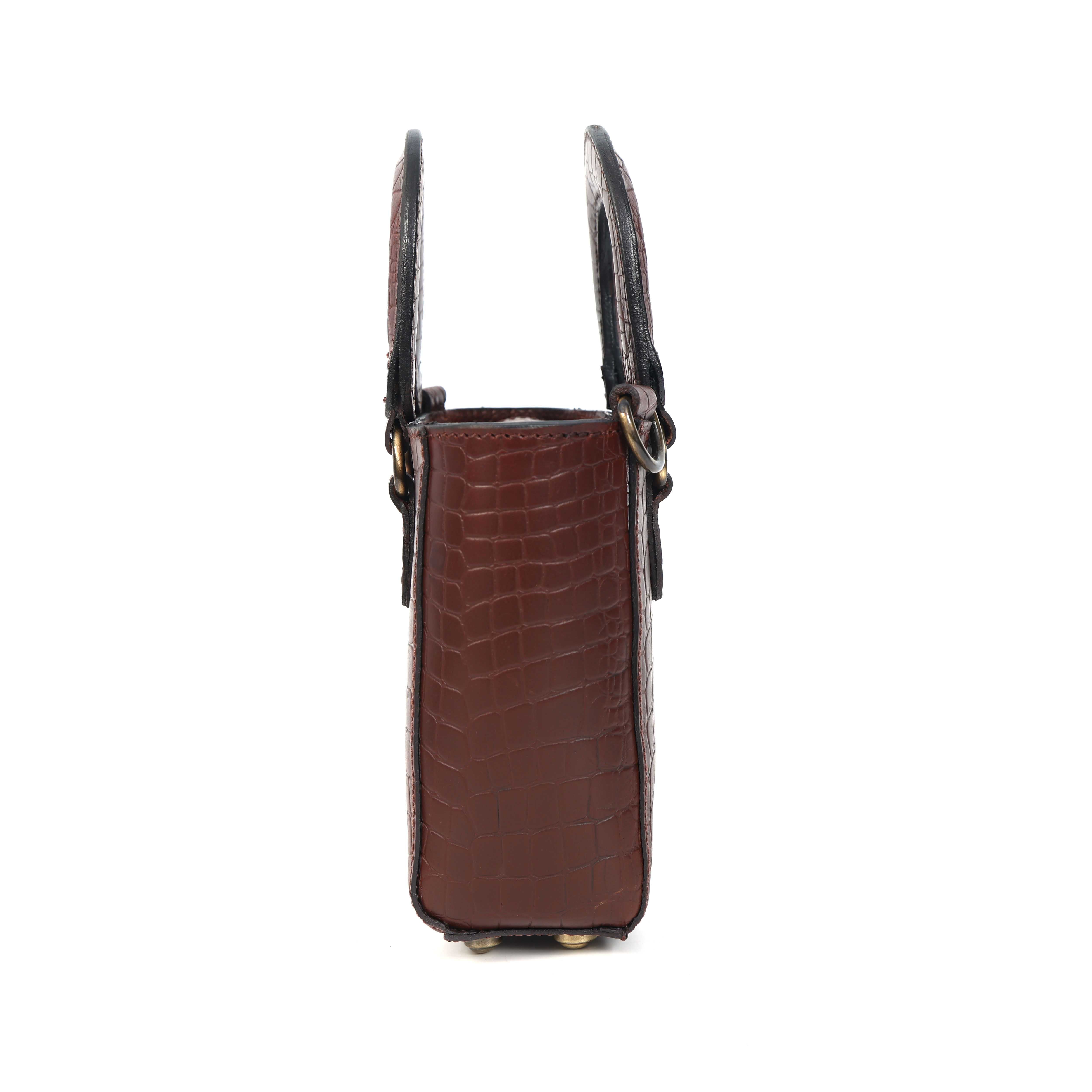 Stylish Leather Croco Print Sling Bag Chic & Versatile. BG-1621