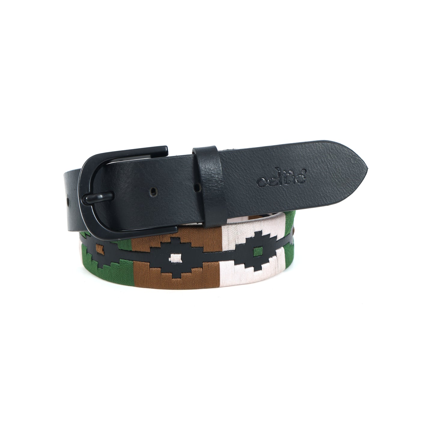 Premium Black Leather Belt Black Buckle & Multicolor Stitching | Designer Edition.LB-879