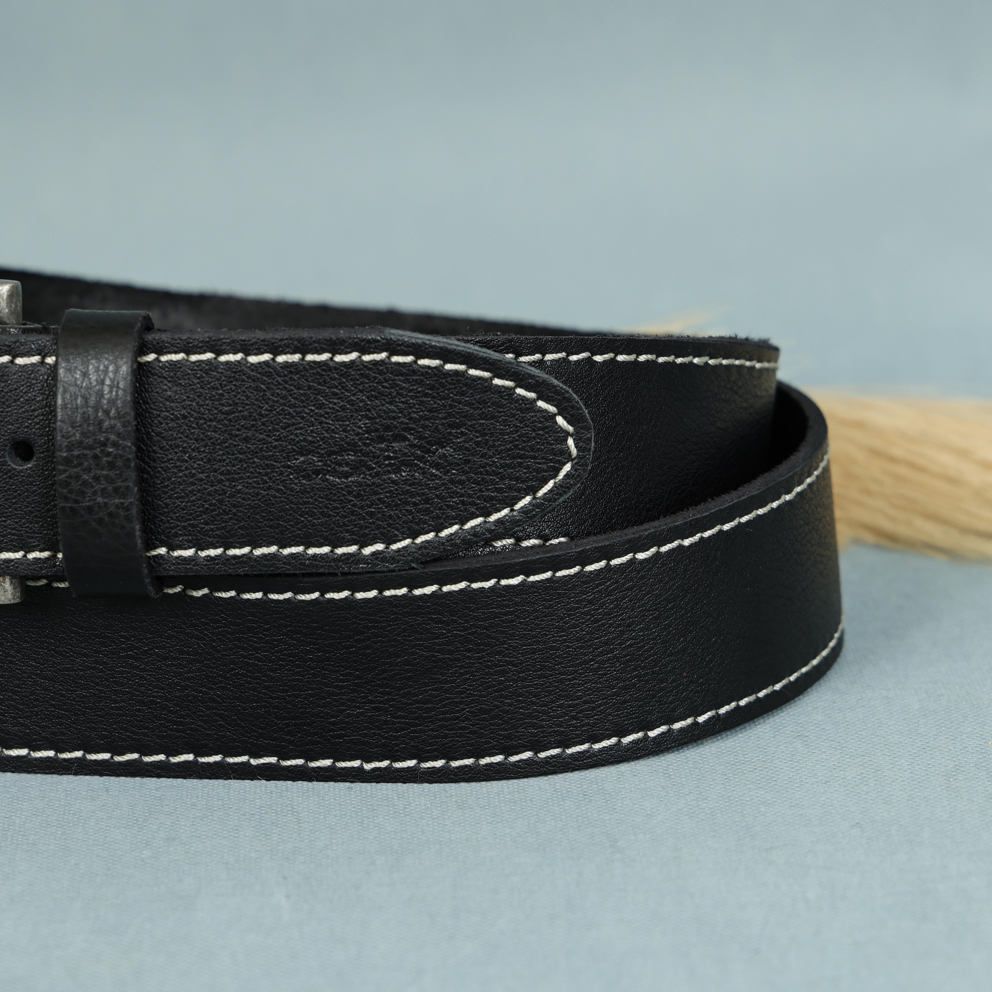 Stylish Girls' Leather Belt with Stitching Trendy Kids' Accessory, ART:-LB-830