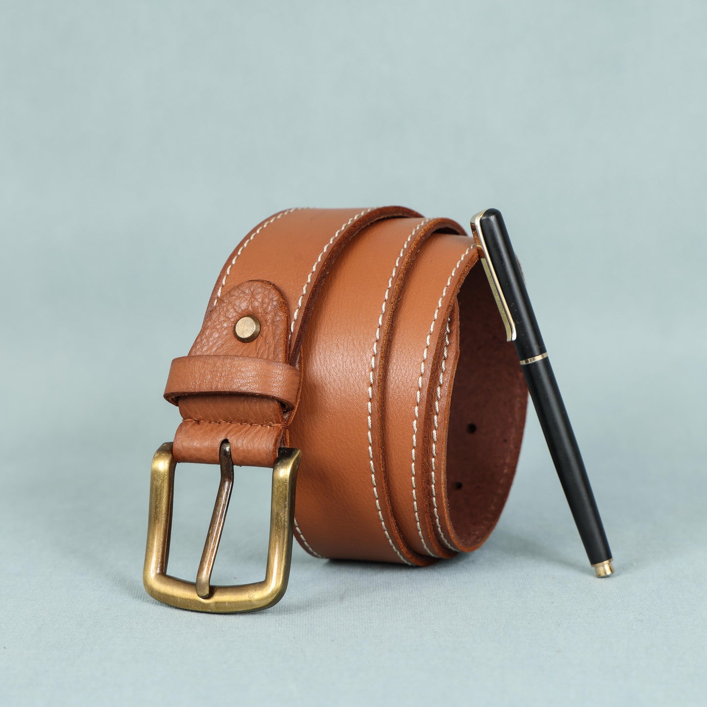Stylish Girls' Leather Belt with Stitching  Trendy Kids' Accessory, ART:-LB-830