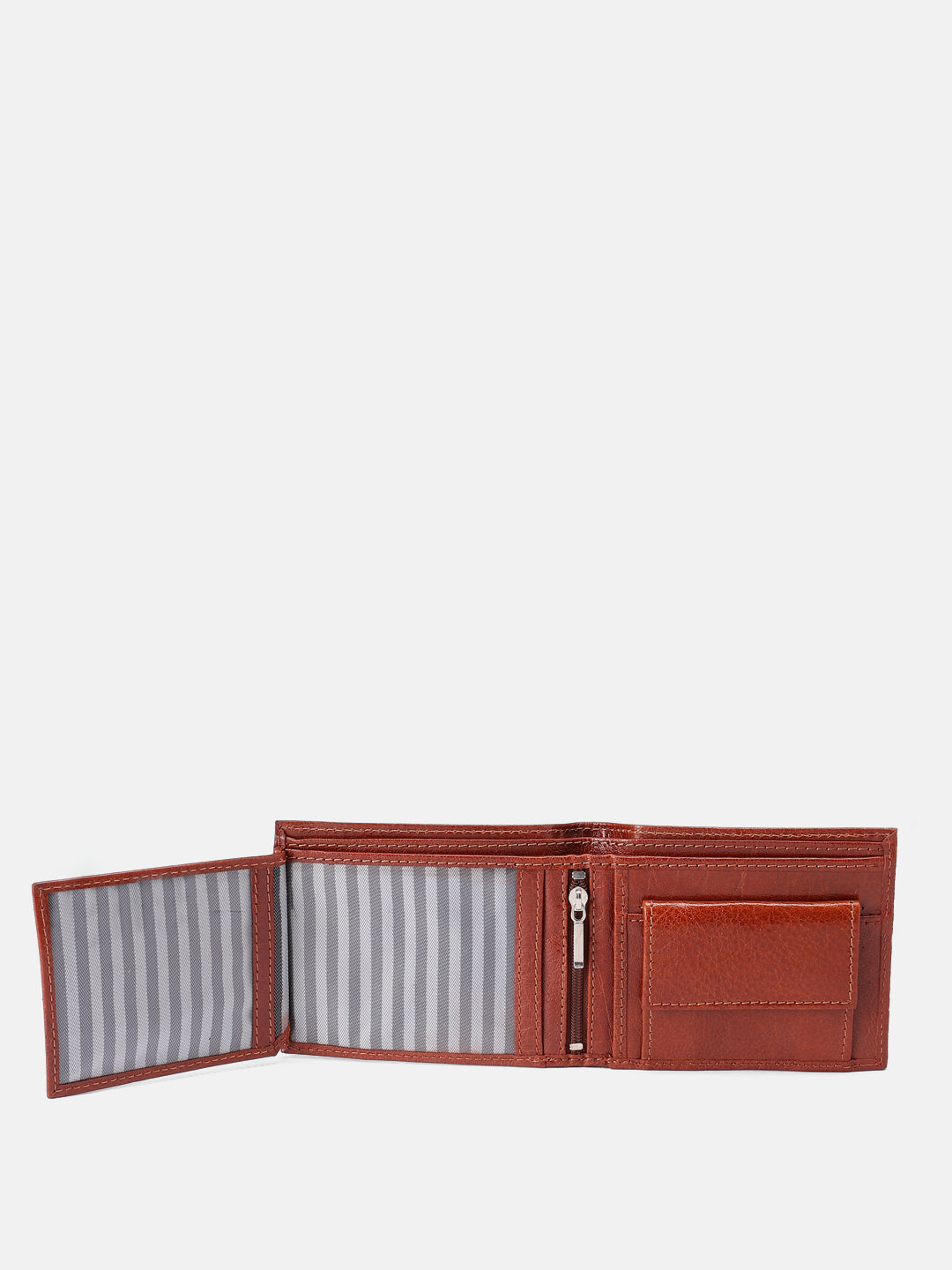 Premium Genuine Leather Bi-Fold Wallet with Zip Coin Pocket & Card Slots