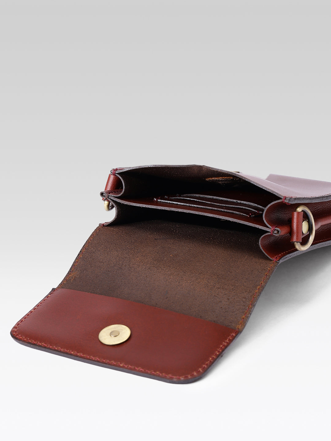 Celtic Genuine Leather Crossbody Phone Pouch with Magnetic Flap