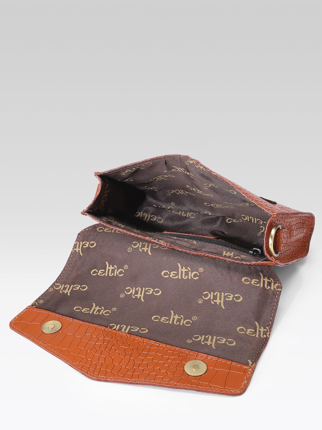 Premium Textured Leather Flap Sling Bag with Adjustable Strap & Inner Zip Pocket