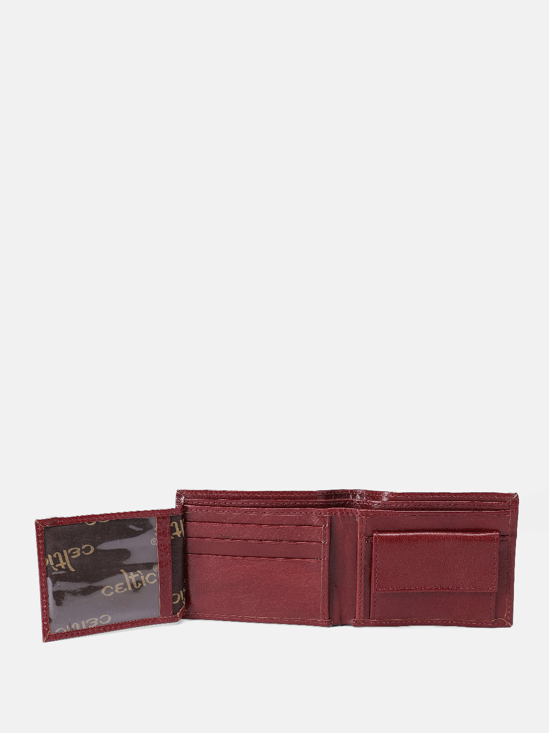 Premium Genuine Leather Bi-Fold Wallet with ID Window & Multiple Card Slots