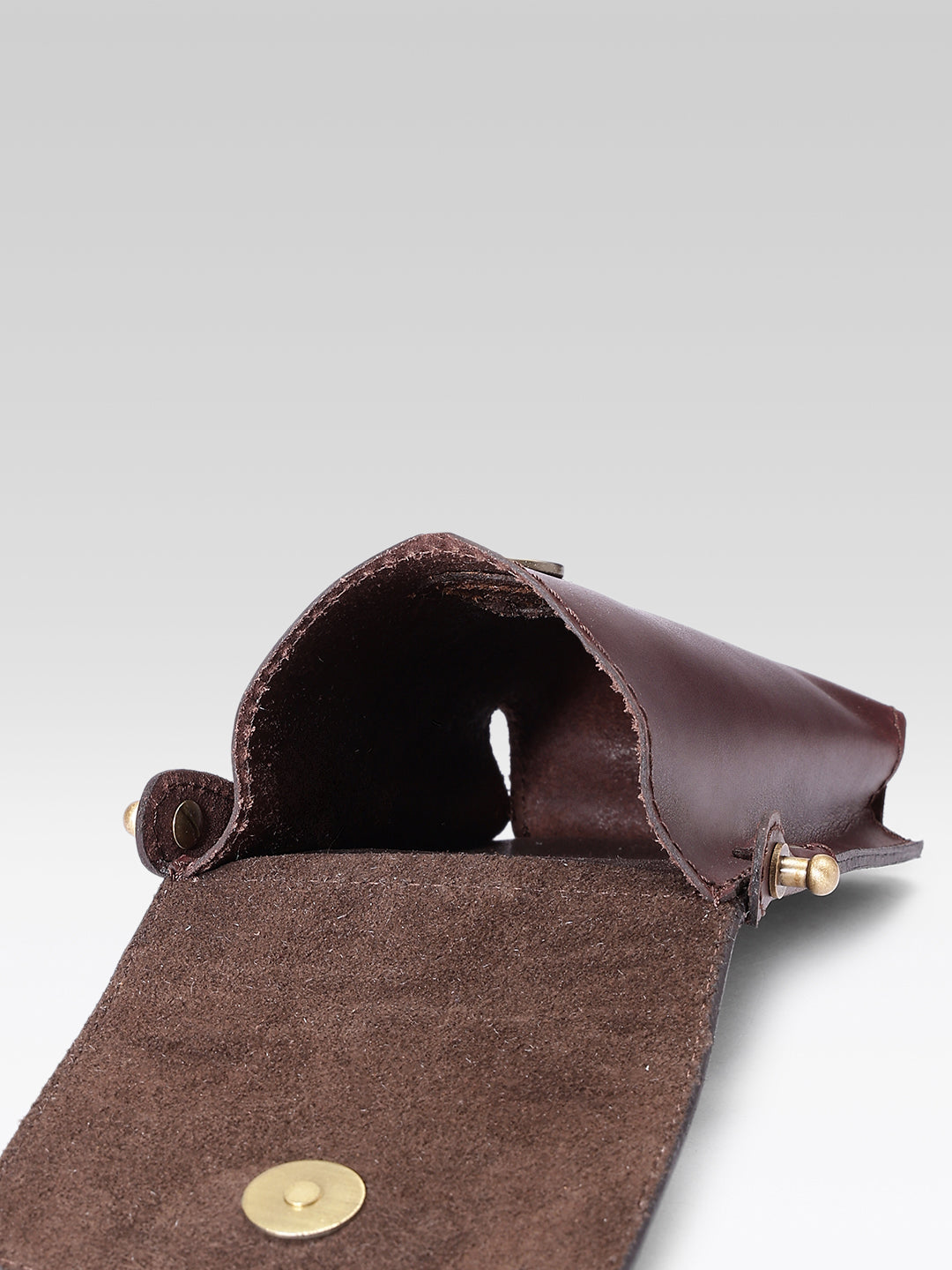 Genuine Leather Mobile Pouch with Fixed Sling Hands-Free, Stylish & Durable.
