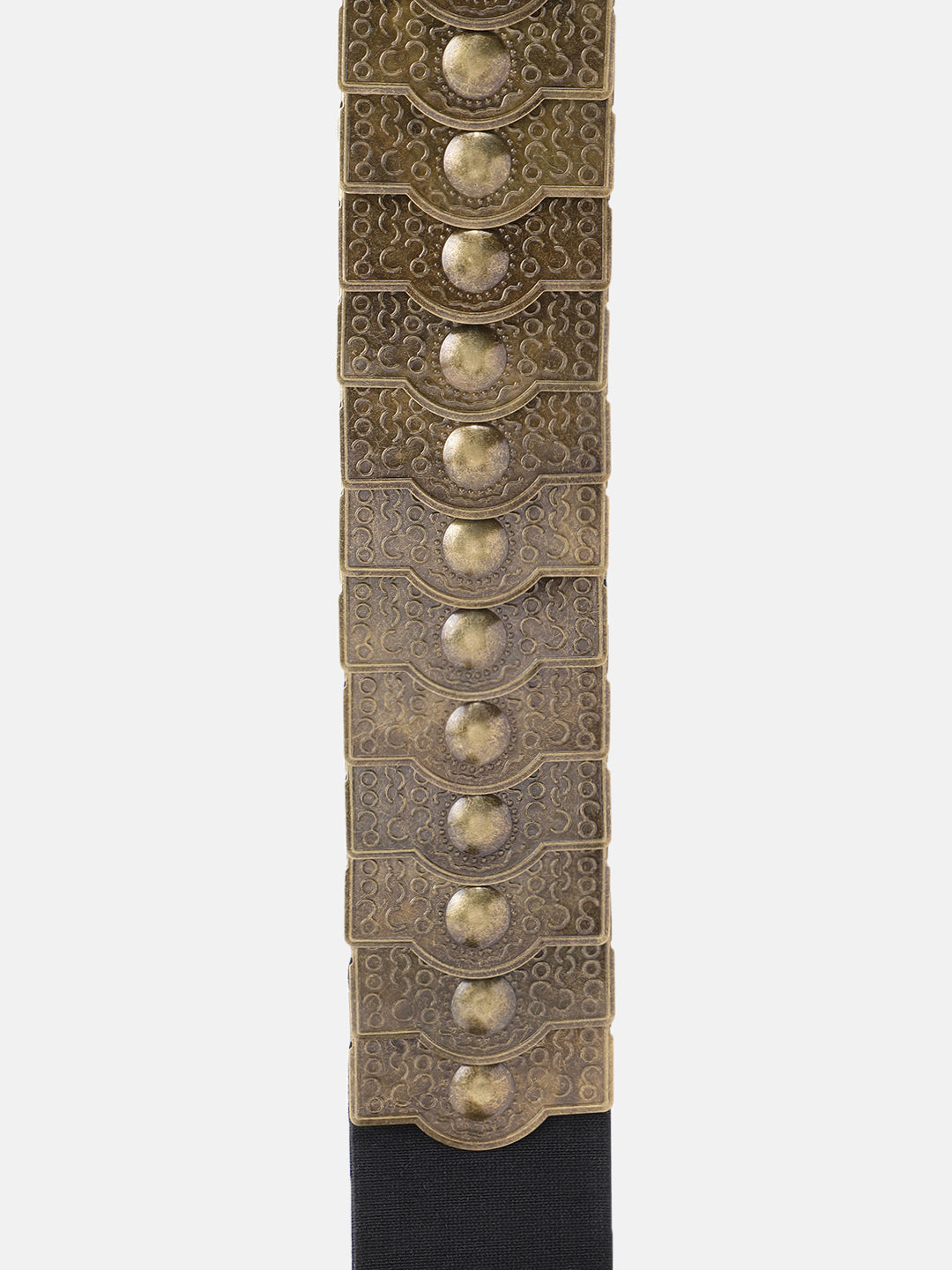 Women Studded Leather Waist Belt With Gold Tone Fastening For Stylish Everyday Outfits