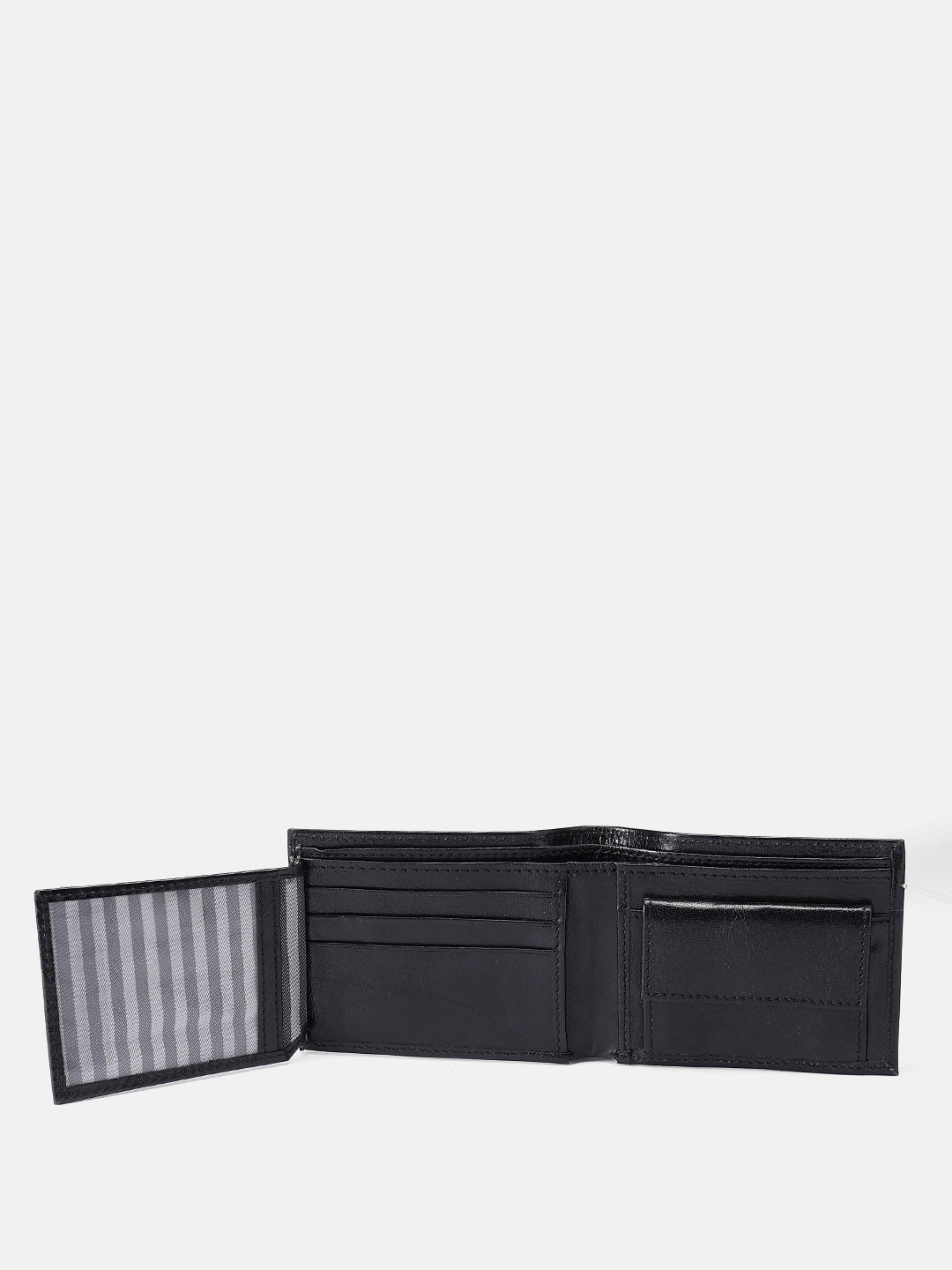 Premium Genuine Leather Bi-Fold Wallet with ID Window & Multiple Card Slots