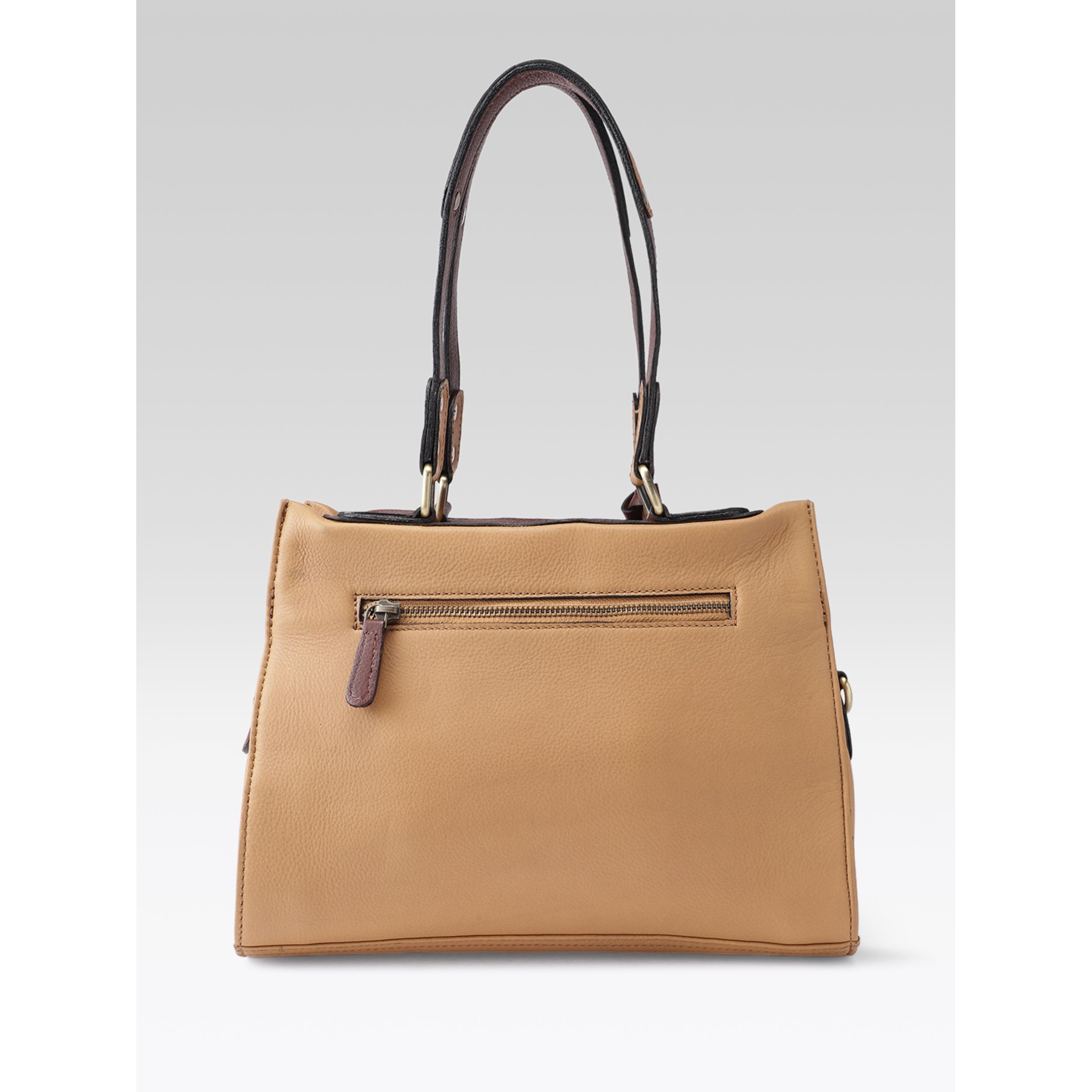 Premium Genuine Tan Leather 3-Piece Handbag Combo with Crossbody & Clutch