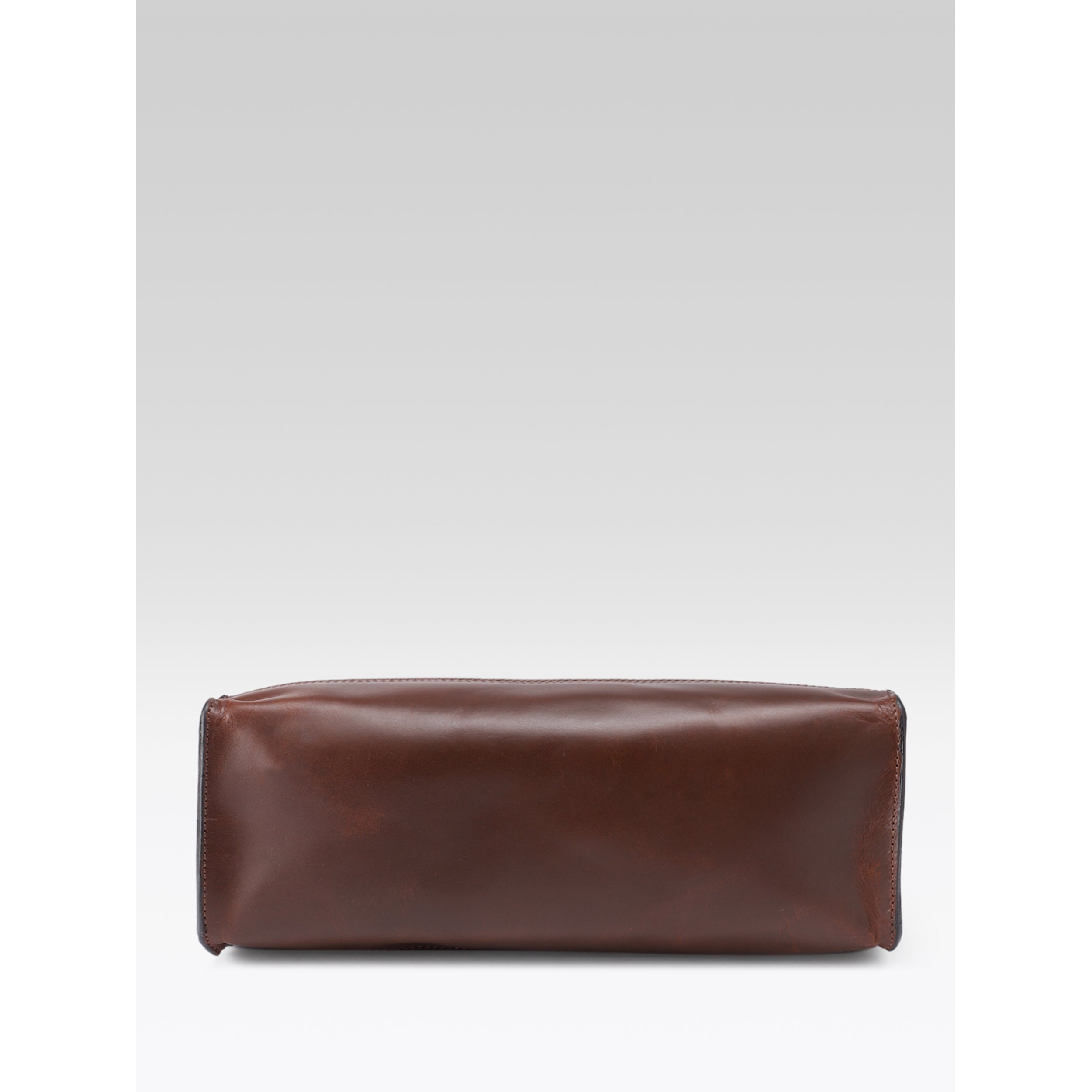 Premium Genuine Leather Structured Shopper Tote with Dual Compartments & Snap Closure