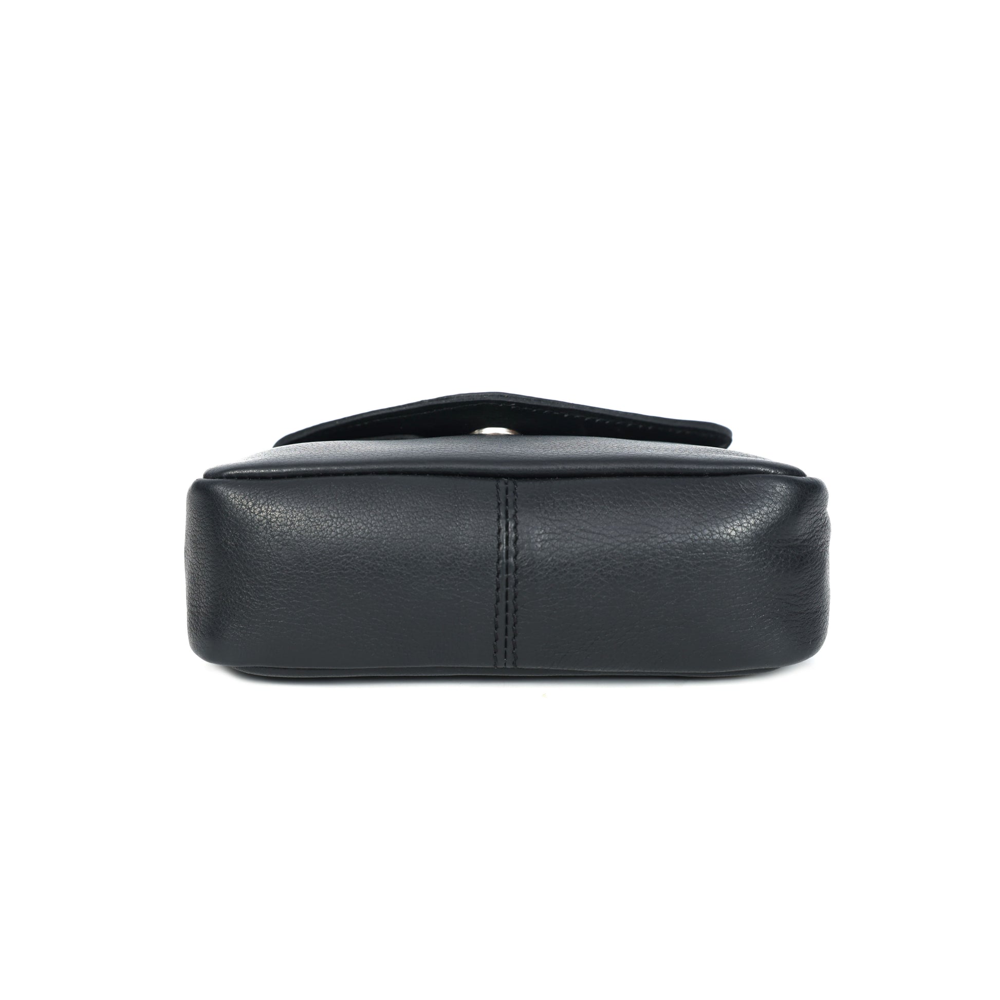 Black Leather Sling Bag with Detachable Strap Versatile Crossbody Bag.BG-1637