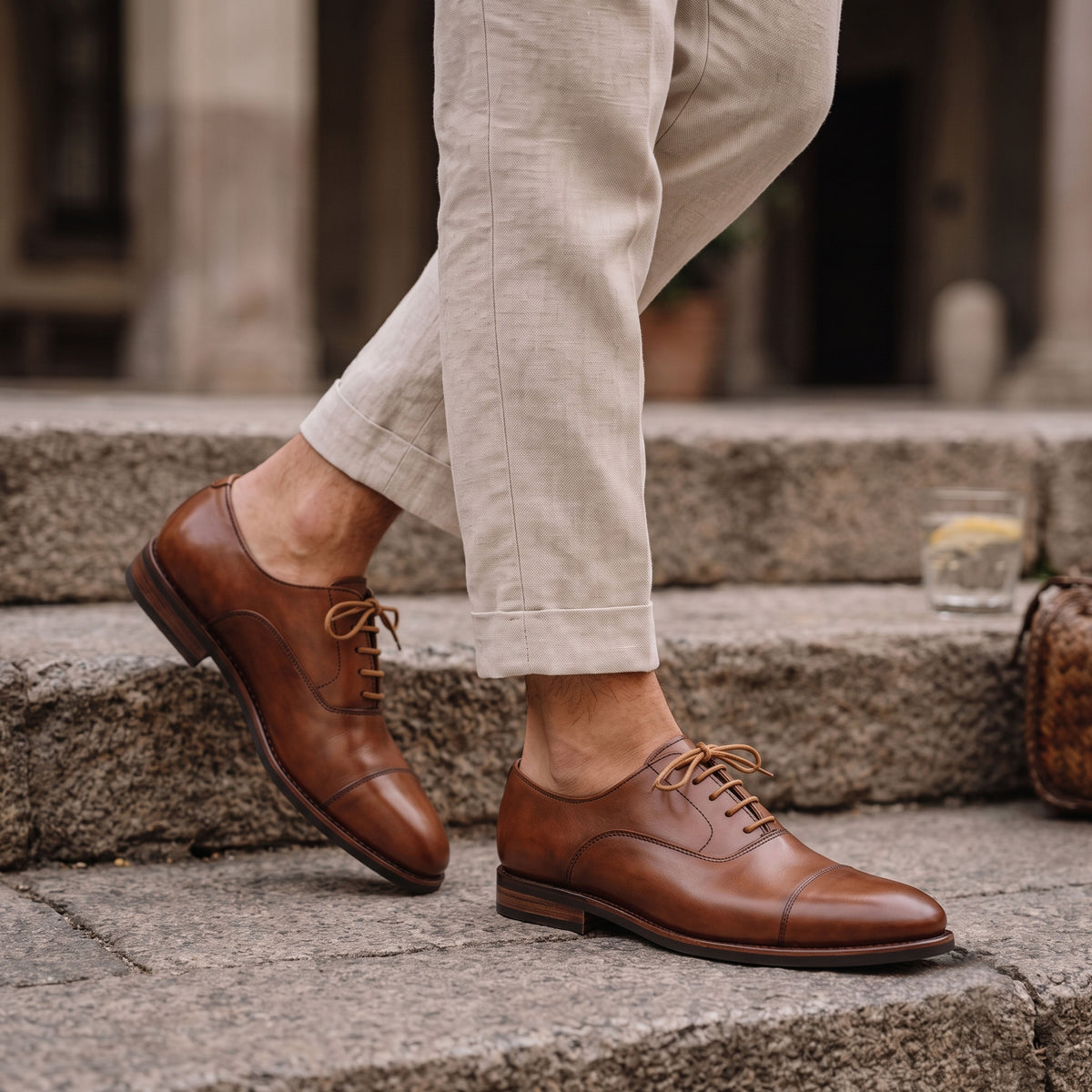 Premium Genuine Leather Cap Toe Lace-Up Formal Shoes | Classic Oxford Style | Office & Business Wear