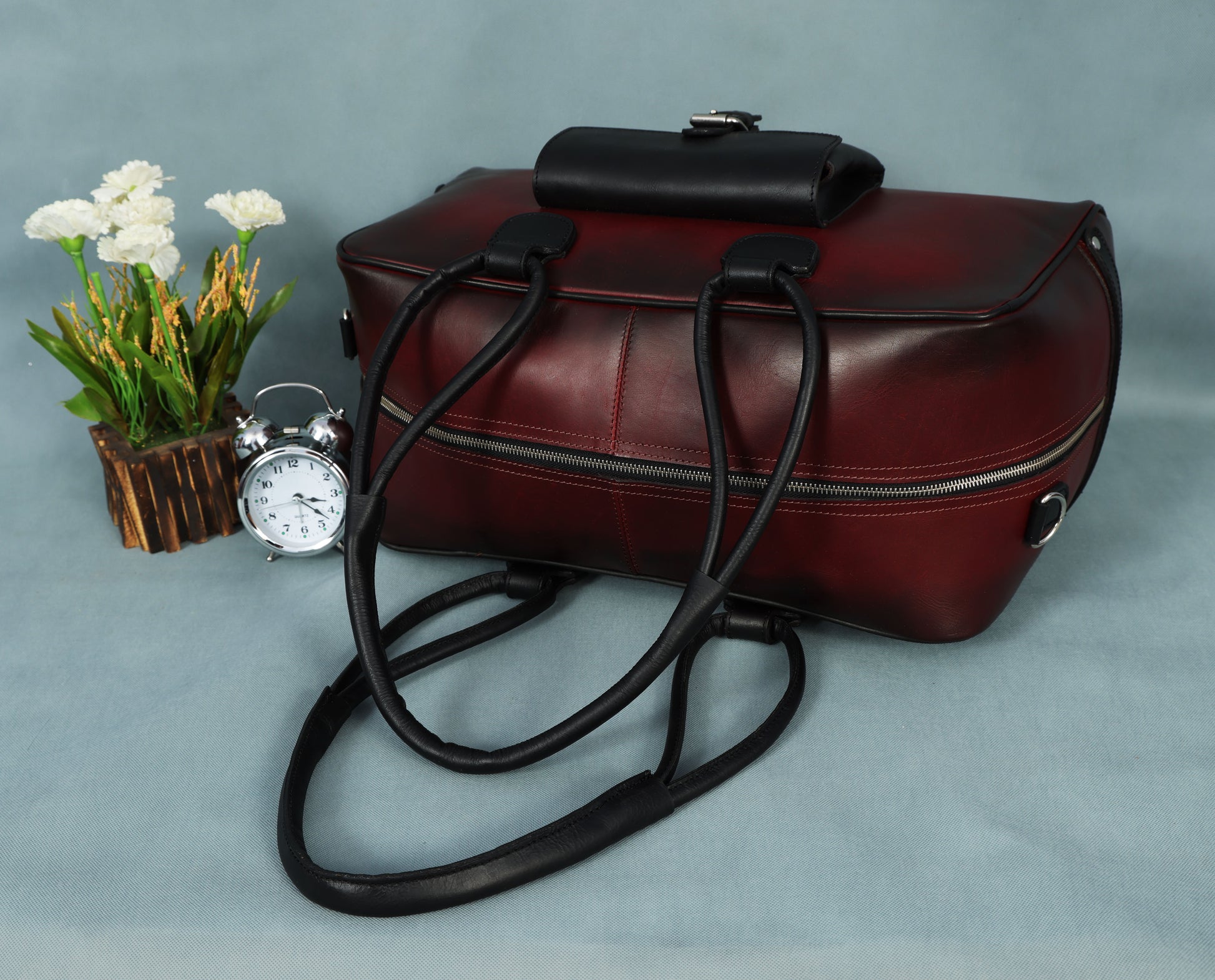 Premium Leather Stylish Duffle Bag  Elegant, Durable & Spacious Travel Companion, BG-1714