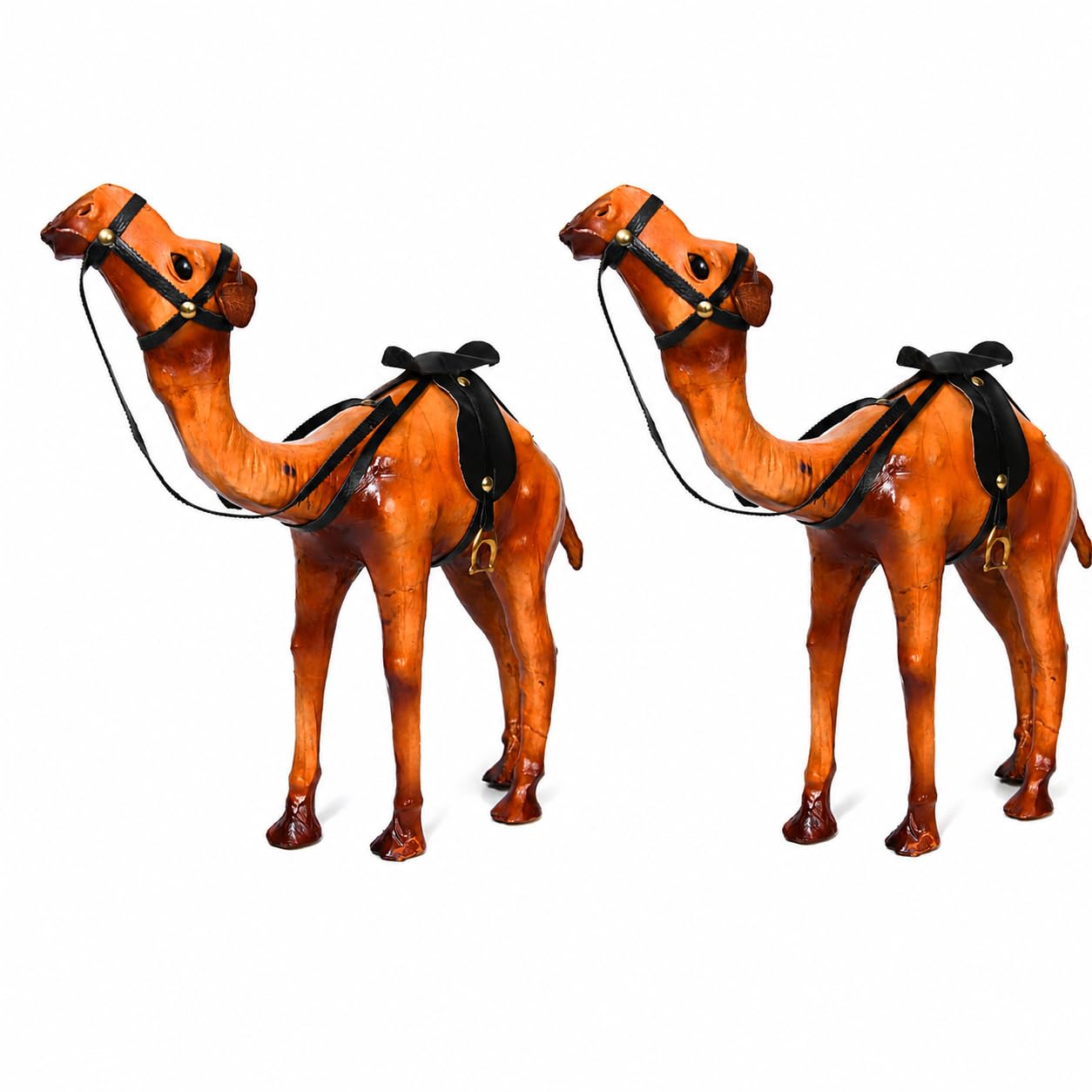 Premium Leather Camel Showpiece – Exquisite Standing Camel Figurine for Home & Office Decor | Traditional Artisan Handicraft Gift