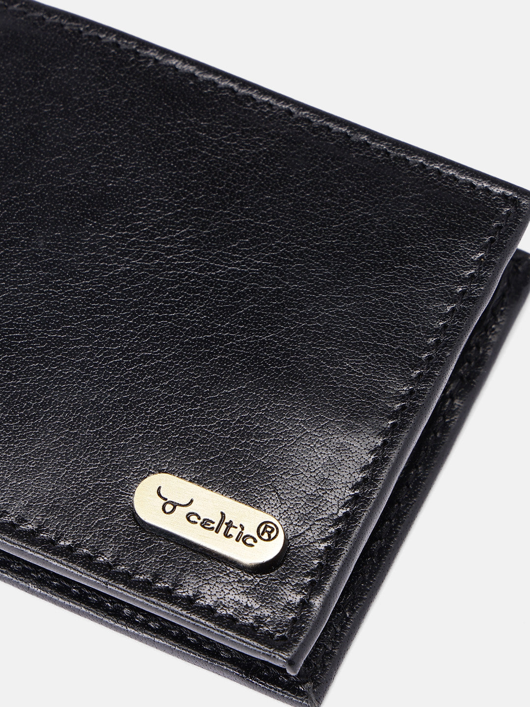 Premium Genuine Leather Bi-Fold Wallet with ID Window & Multiple Card Slots