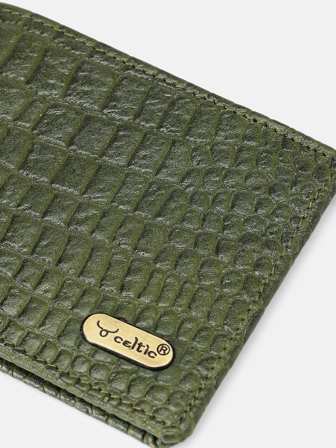 Premium Genuine Leather Crocodile Embossed Bi-Fold Wallet for Men | Multiple Card Slots