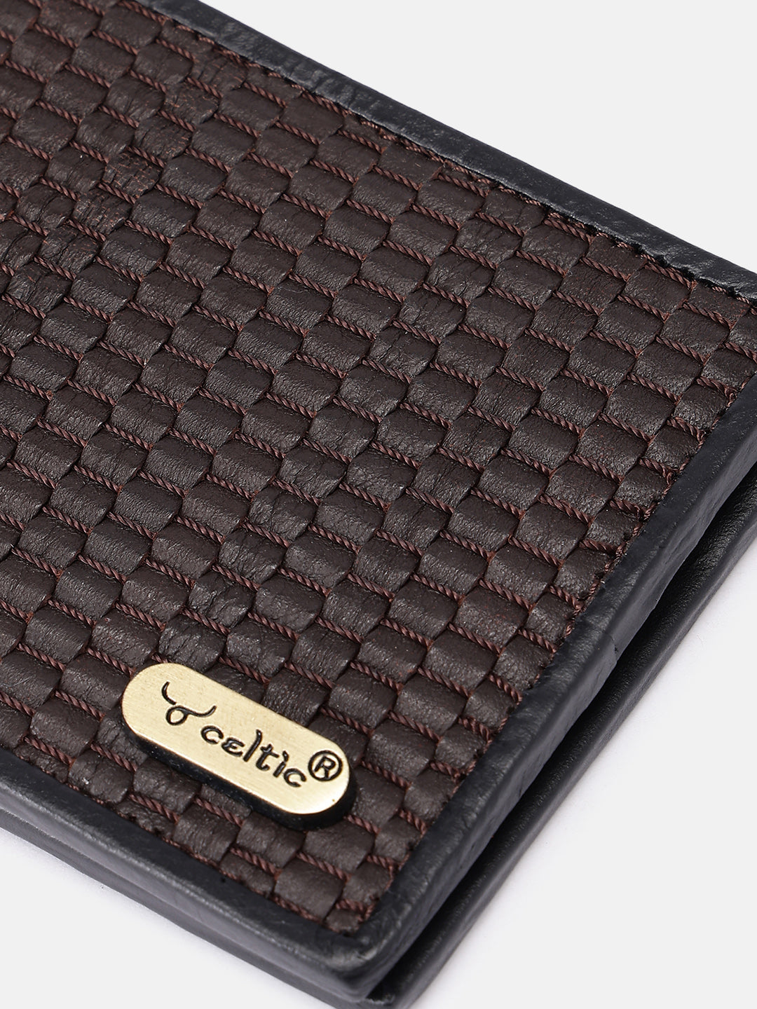 Celtic Genuine Leather Bi-Fold Wallet with Coin Pocket Black