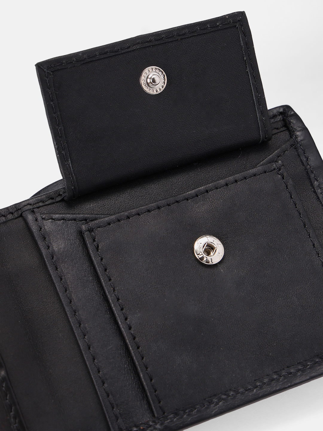 Celtic Genuine Leather Bi-Fold Wallet with Coin Pocket Black