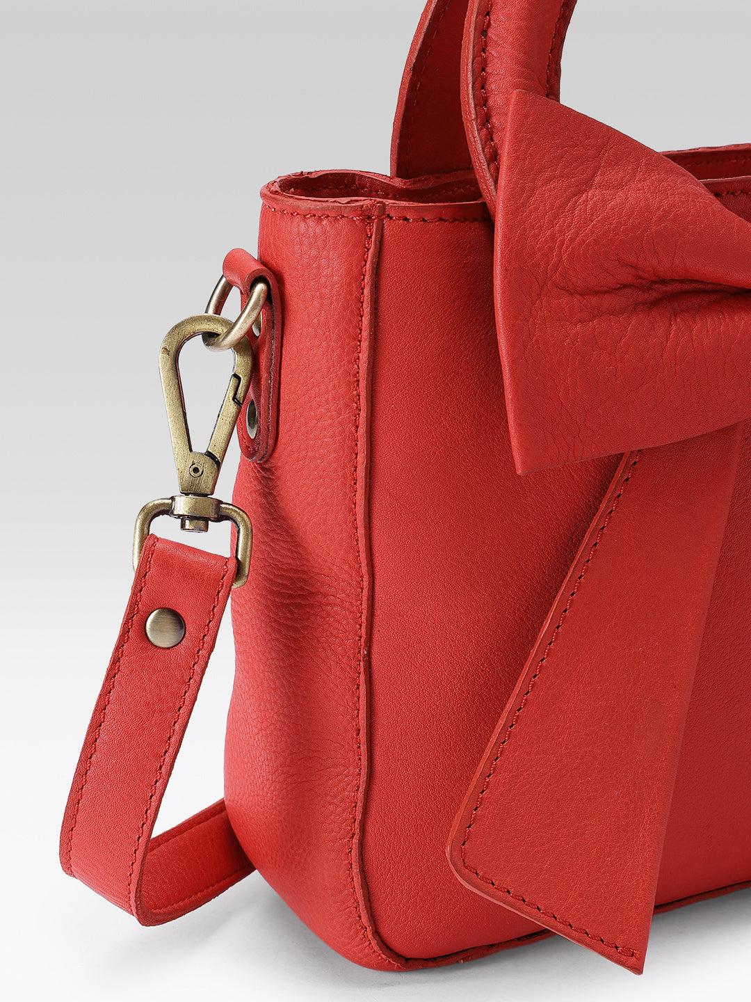 Premium Leather Hand & Shoulder Bag for Women with Bow Detail