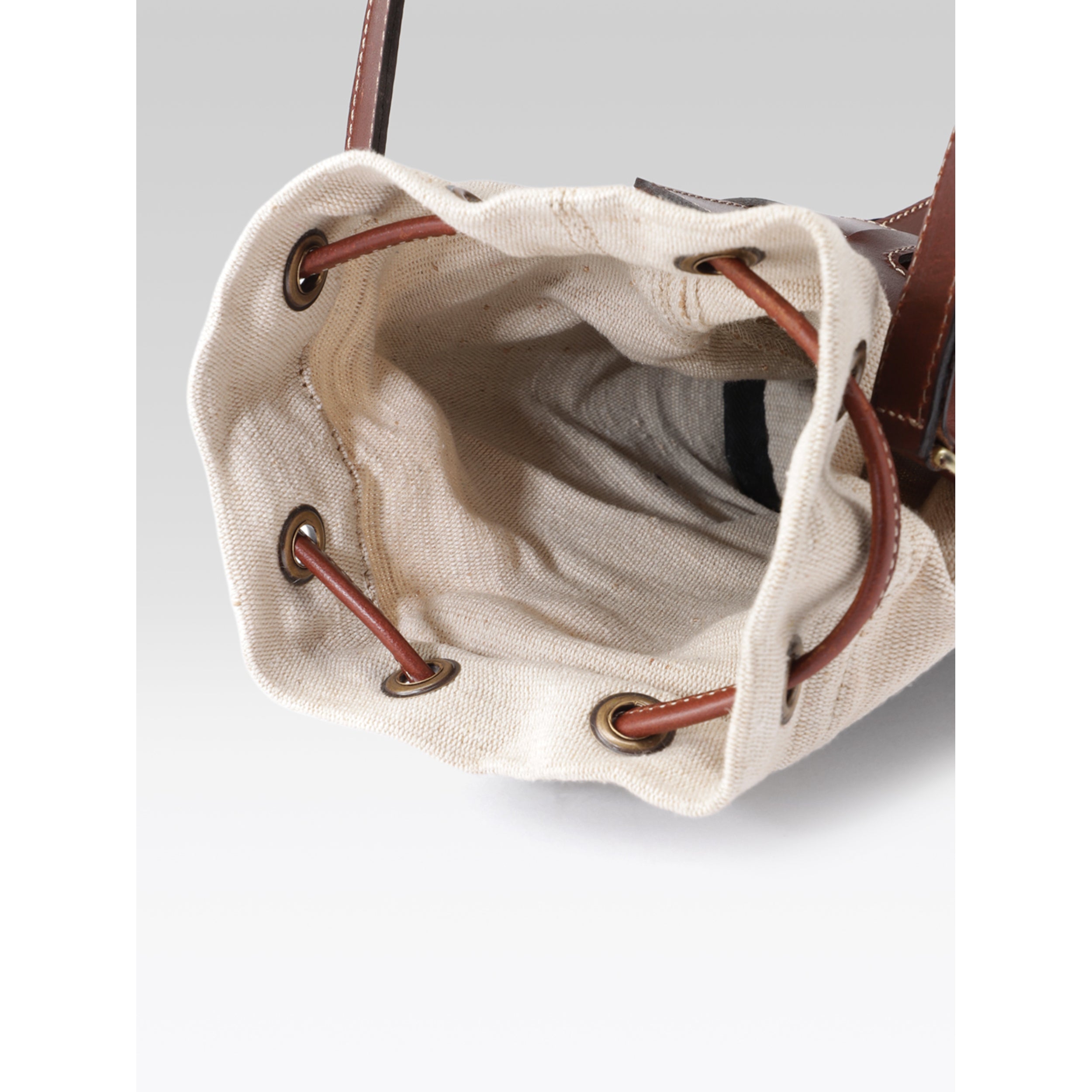 Premium Genuine Brown Leather Bucket Bag with Shearling Interior Stylish & Durable