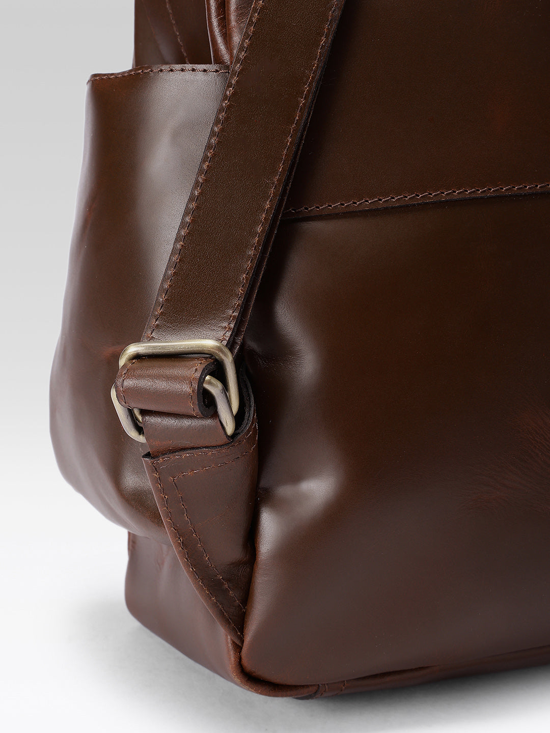 Premium Genuine Leather Backpack with Structured Body and Spacious Main Compartment