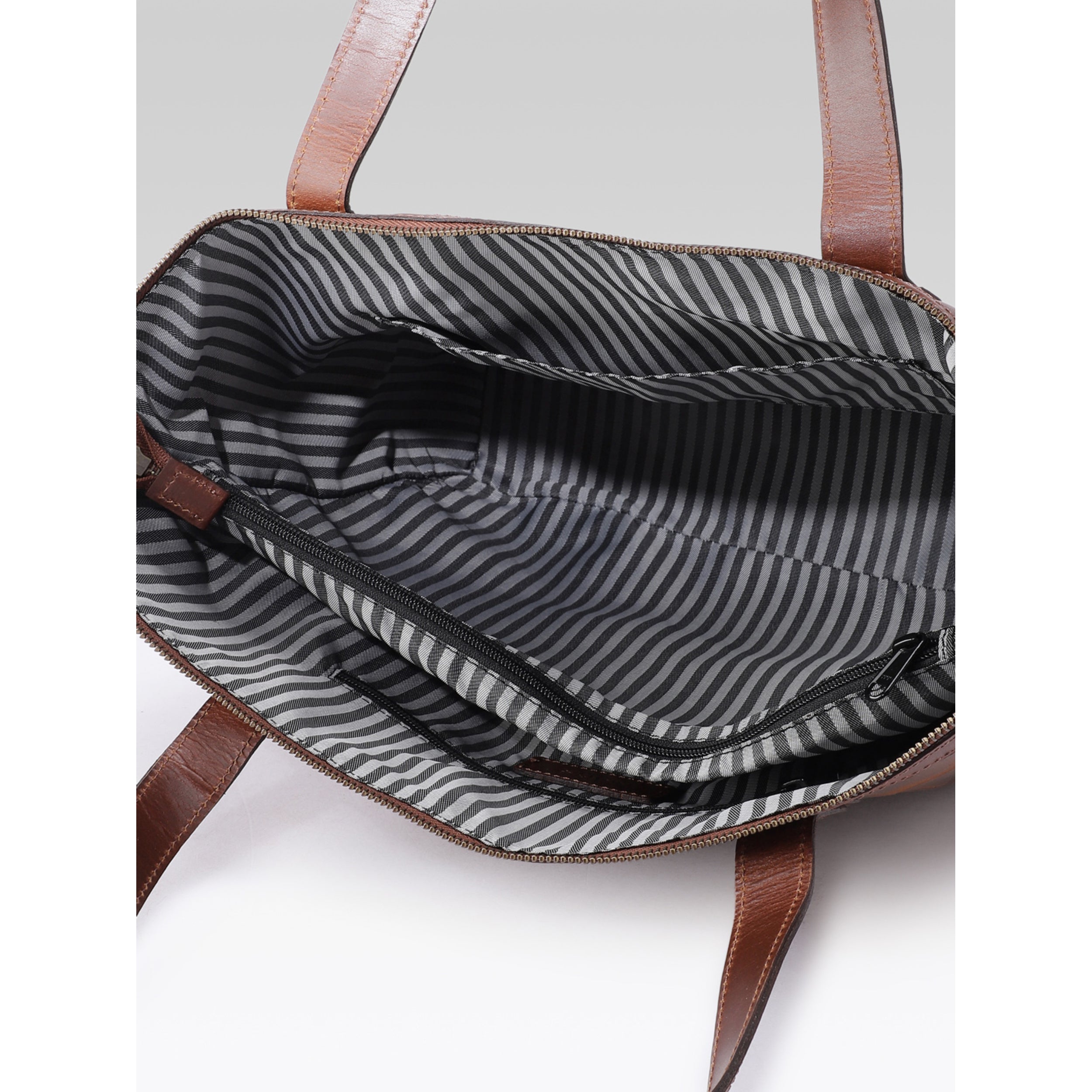 Premium Genuine Leather Tote Bag for Women | Inner Zip Pocket