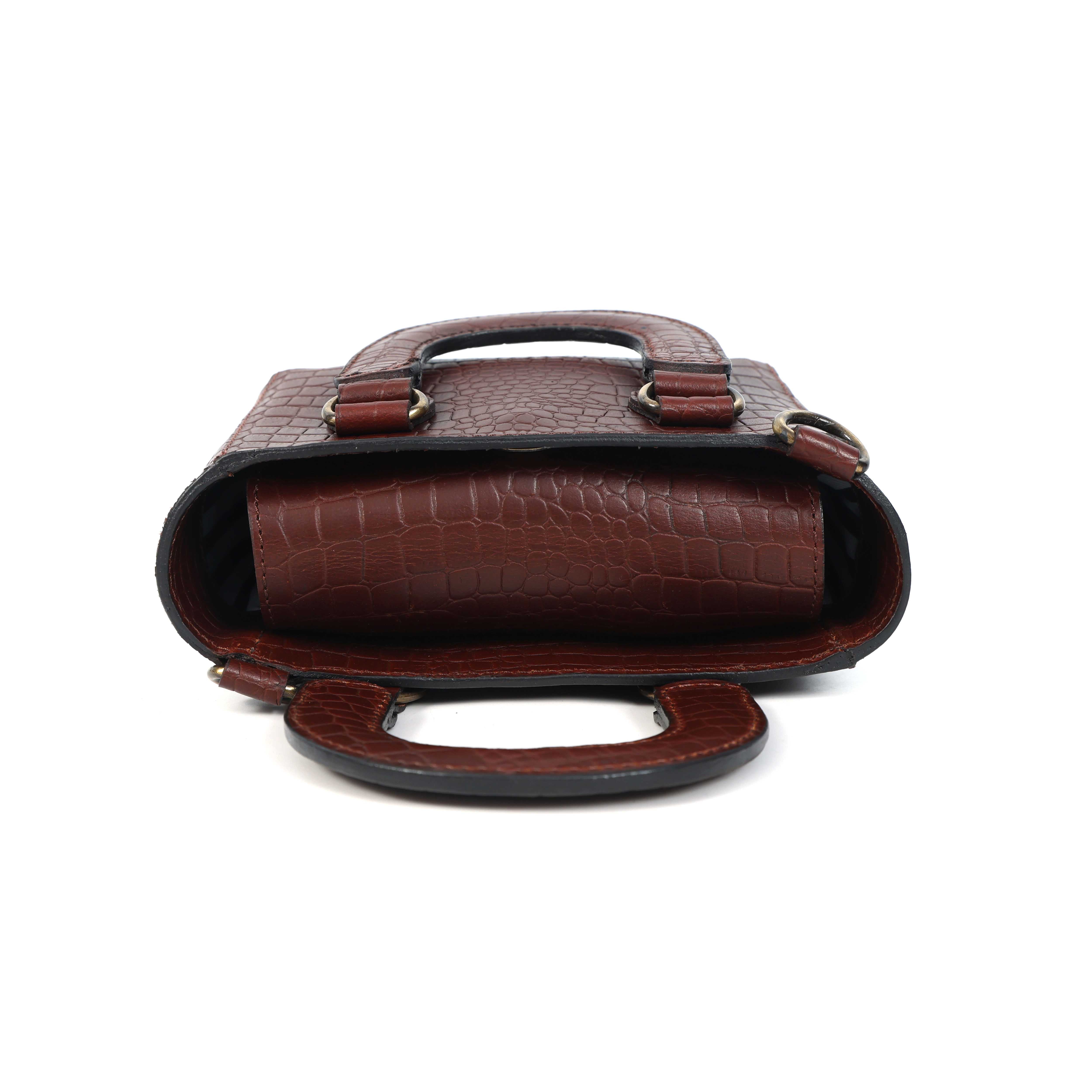 Stylish Leather Croco Print Sling Bag Chic & Versatile. BG-1621