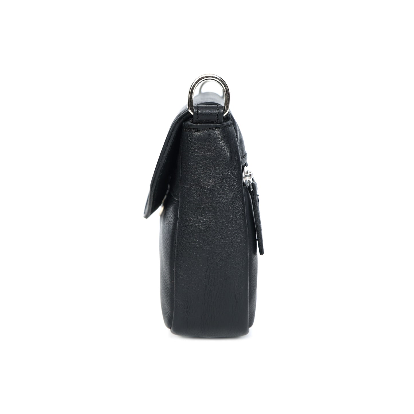 Black Leather Sling Bag with Detachable Strap Versatile Crossbody Bag.BG-1637